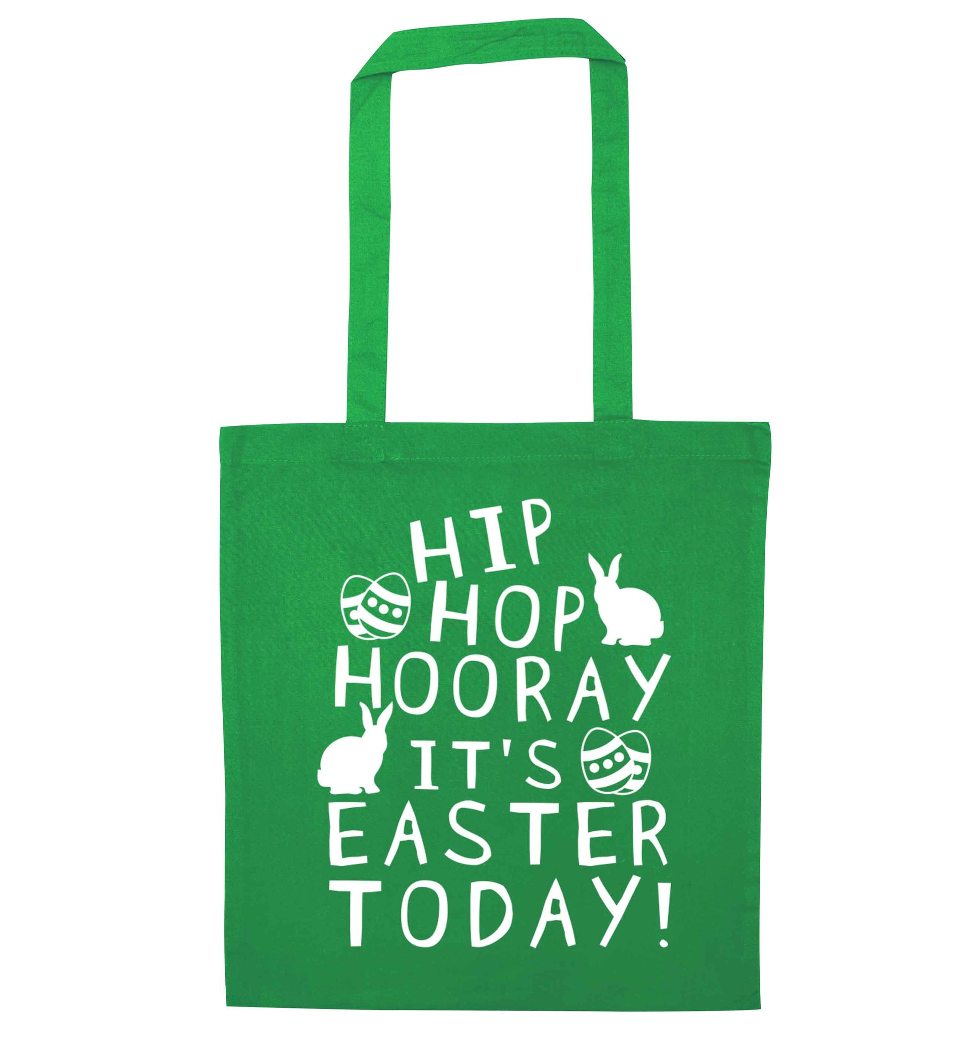 Hip hip hooray it's Easter today! green tote bag