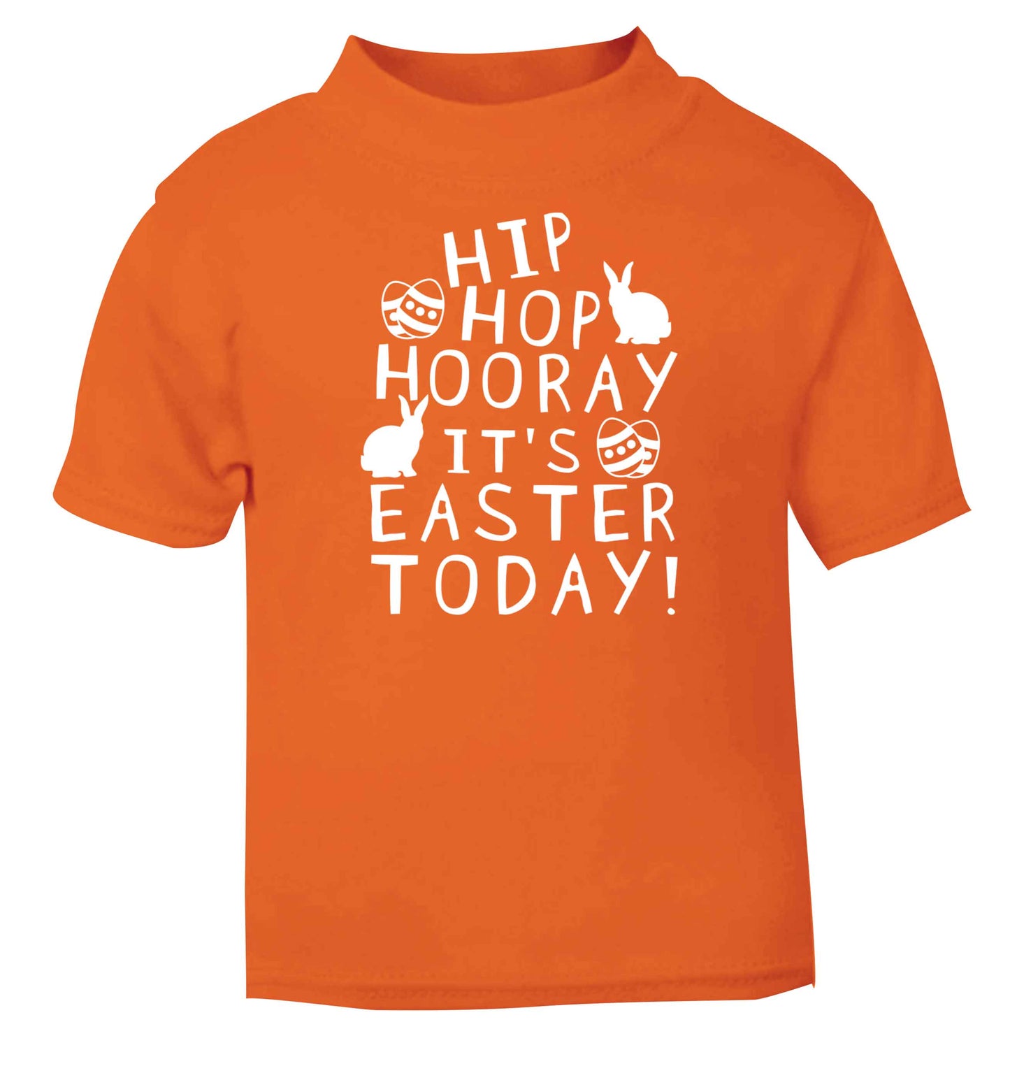 Hip hip hooray it's Easter today! orange baby toddler Tshirt 2 Years