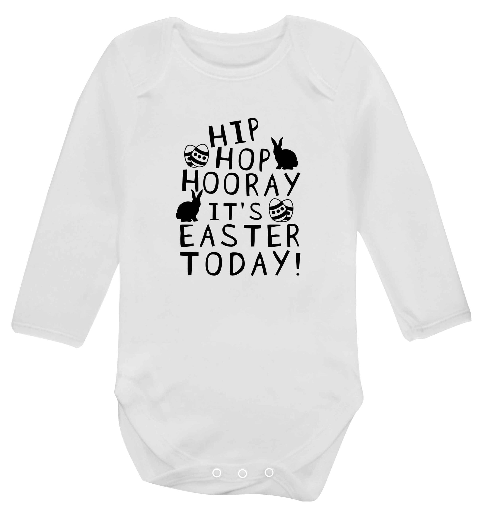 Hip hip hooray it's Easter today! baby vest long sleeved white 6-12 months