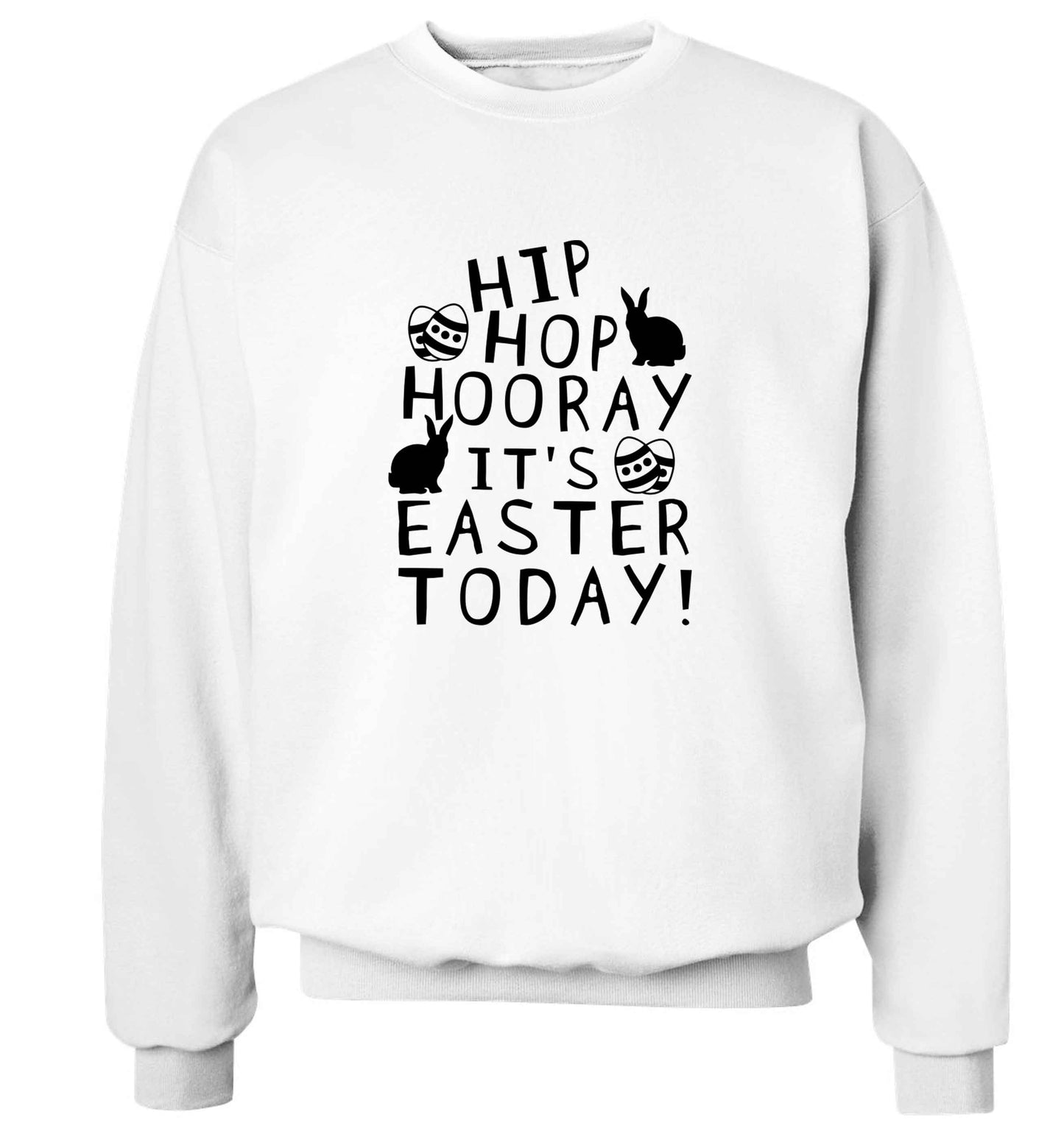 Hip hip hooray it's Easter today! adult's unisex white sweater 2XL