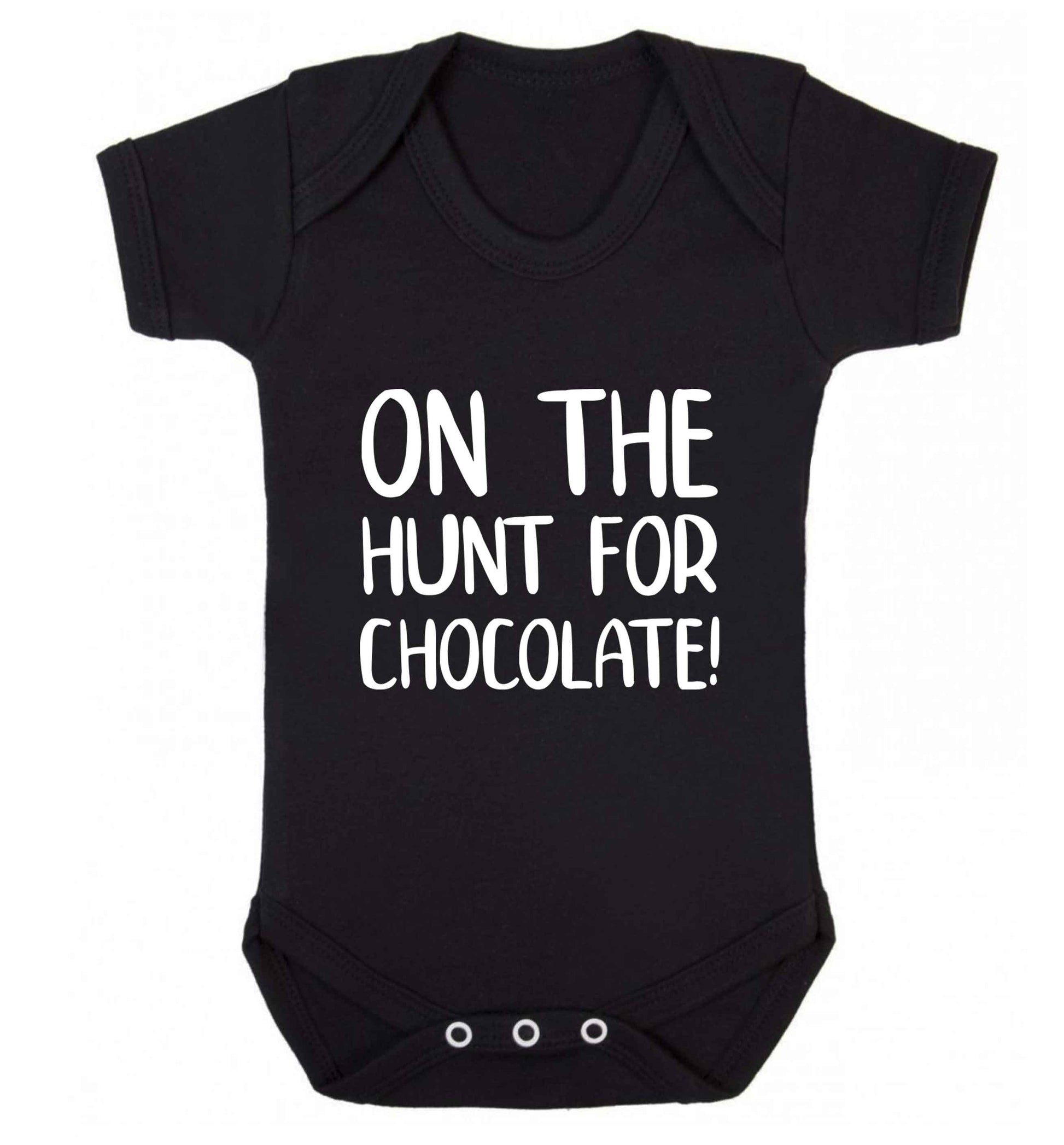 On the hunt for chocolate! baby vest black 18-24 months