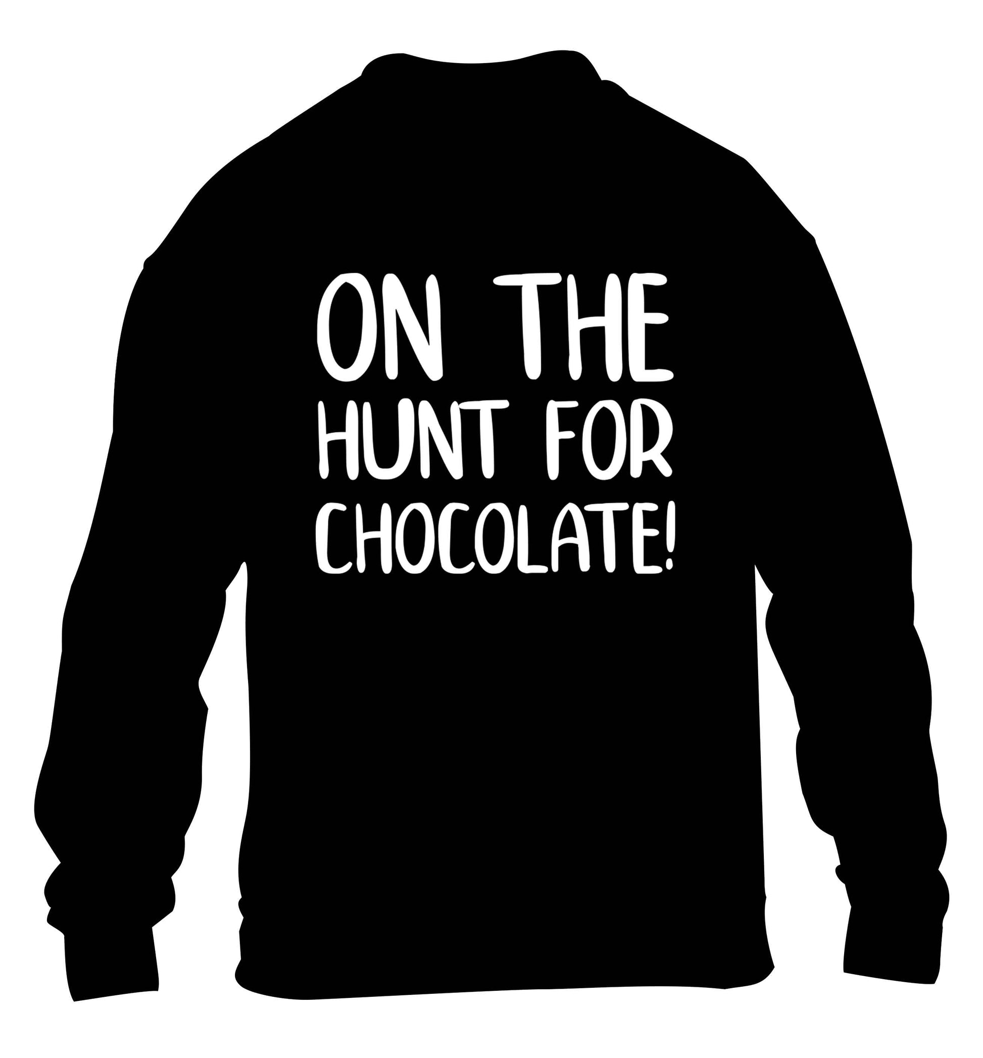 On the hunt for chocolate! children's black sweater 12-13 Years