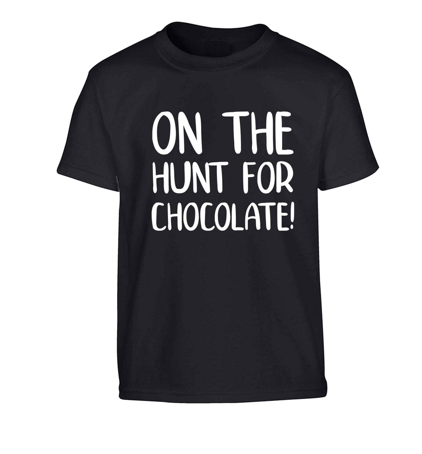 On the hunt for chocolate! Children's black Tshirt 12-13 Years