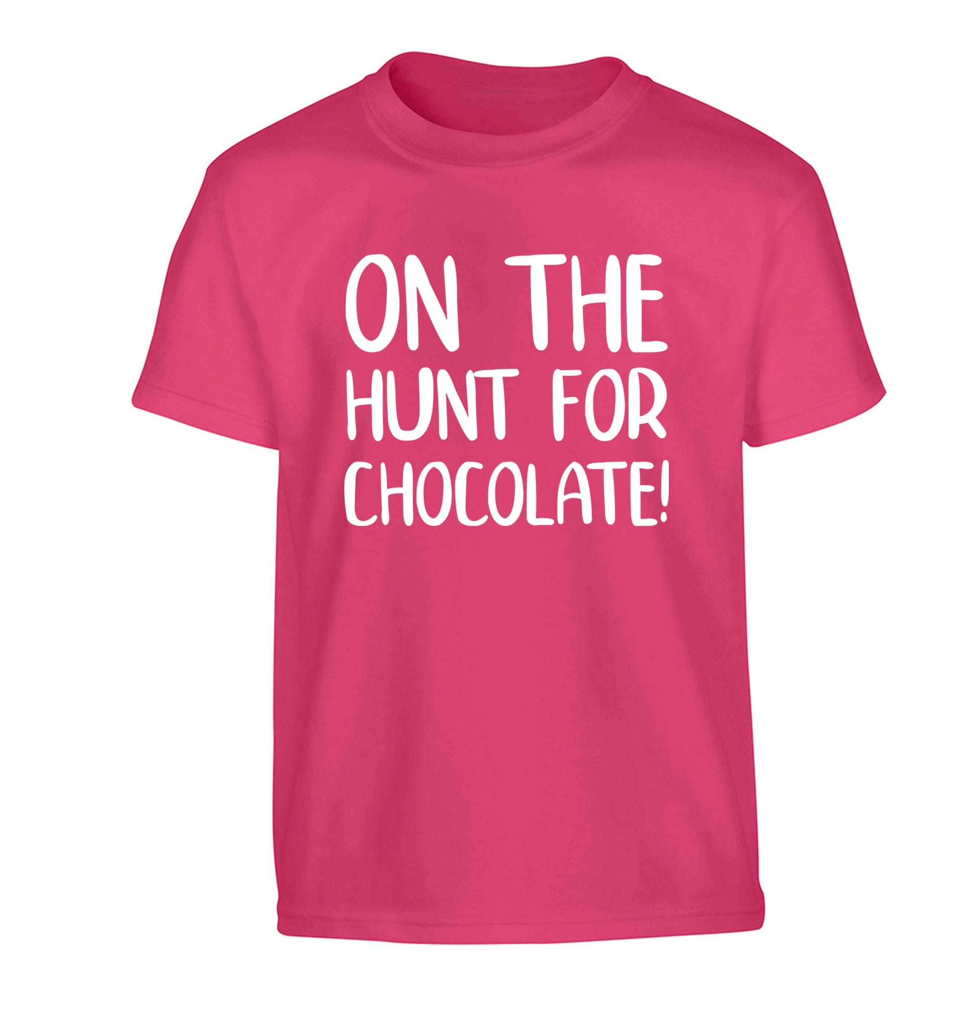 On the hunt for chocolate! Children's pink Tshirt 12-13 Years