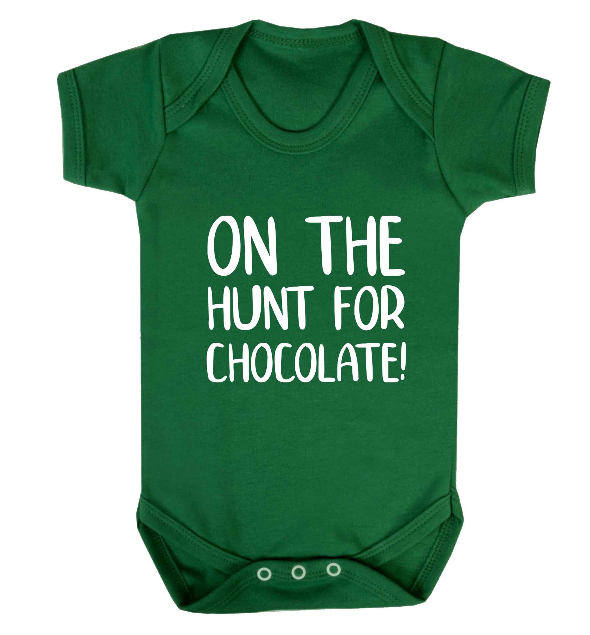 On the hunt for chocolate! baby vest green 18-24 months