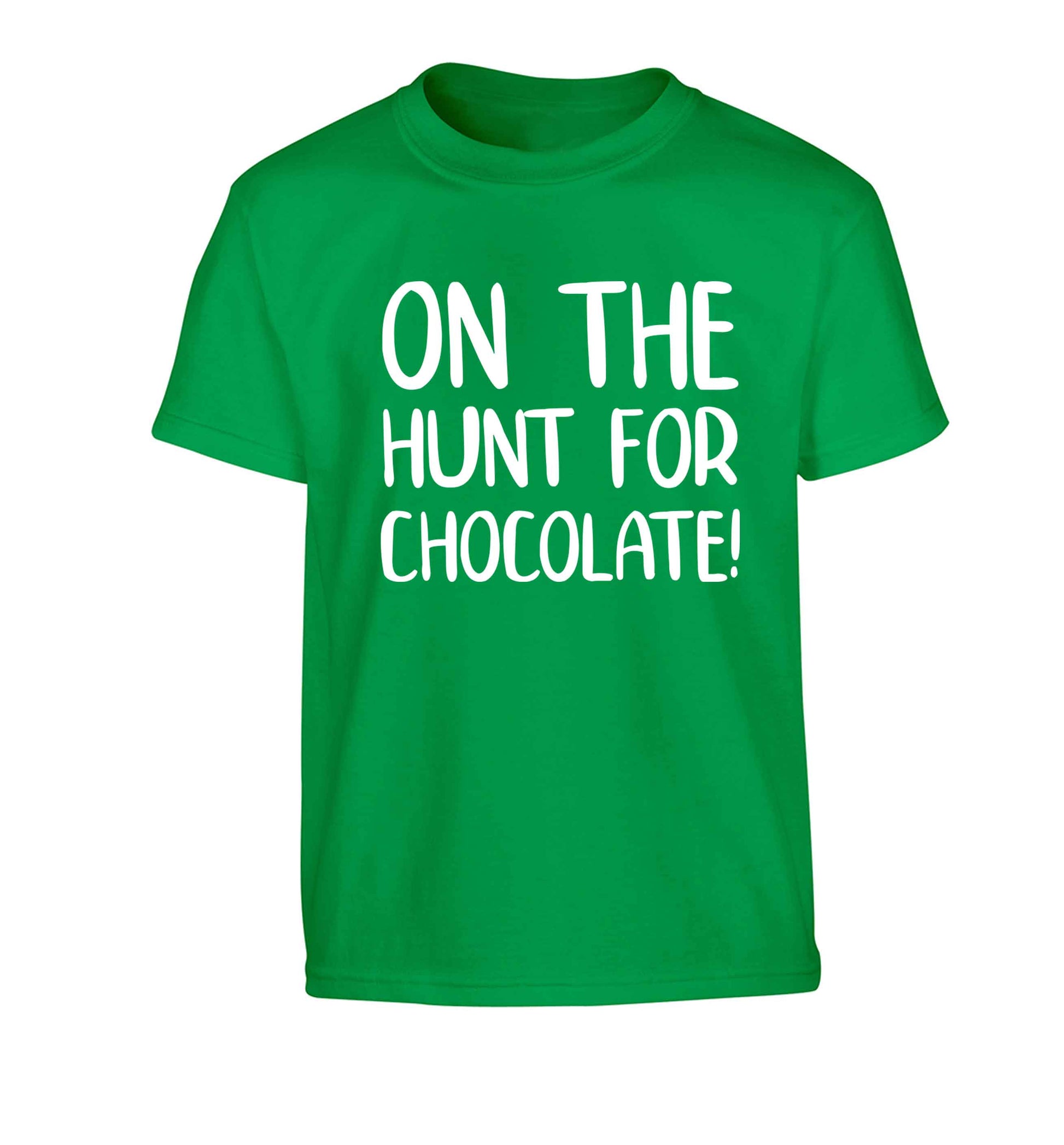 On the hunt for chocolate! Children's green Tshirt 12-13 Years