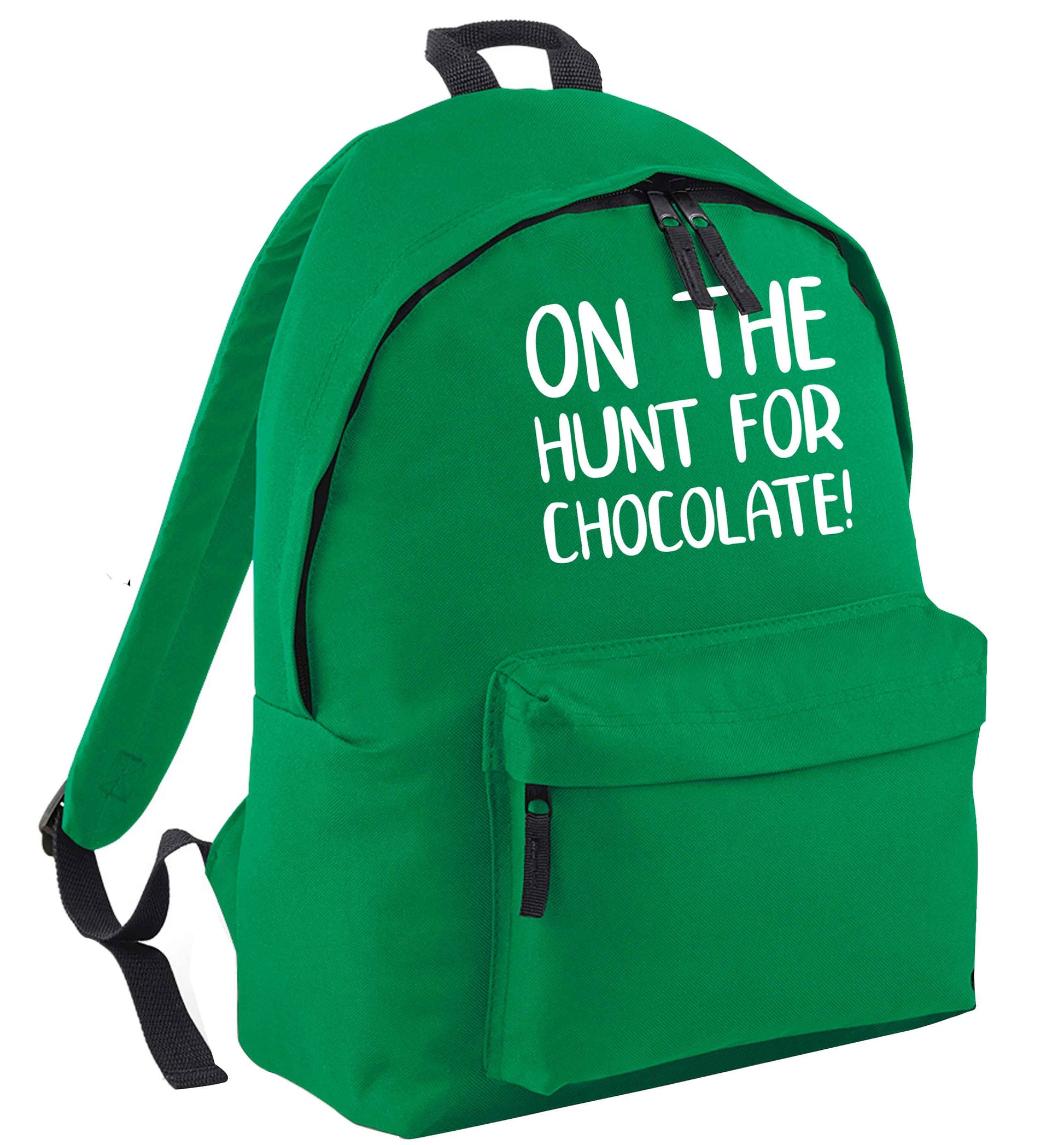On the hunt for chocolate! green adults backpack