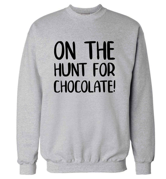 On the hunt for chocolate! adult's unisex grey sweater 2XL