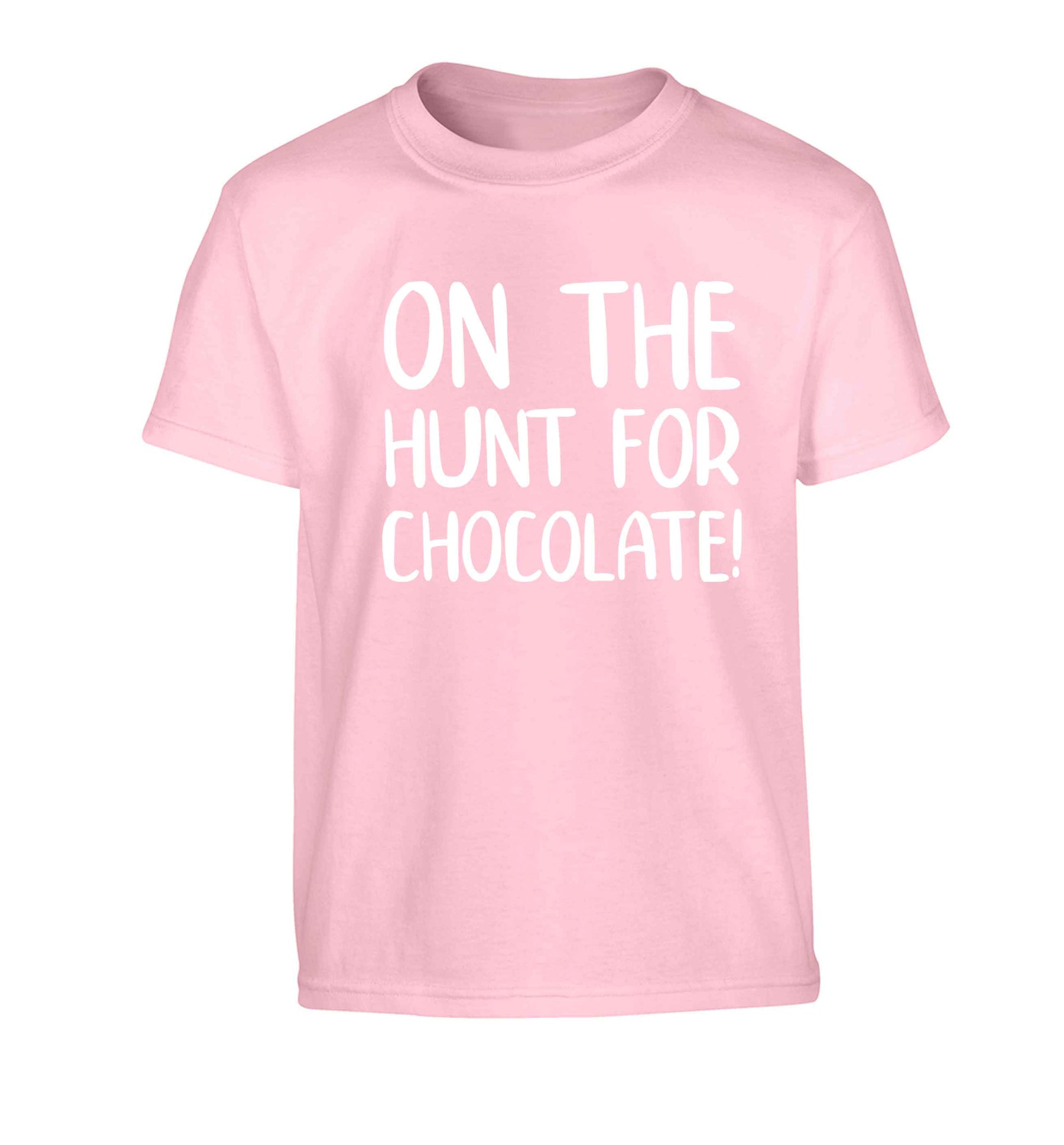 On the hunt for chocolate! Children's light pink Tshirt 12-13 Years