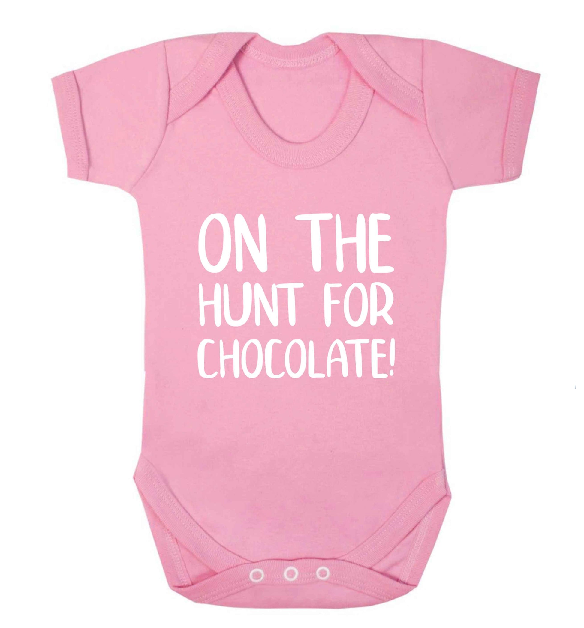 On the hunt for chocolate! baby vest pale pink 18-24 months