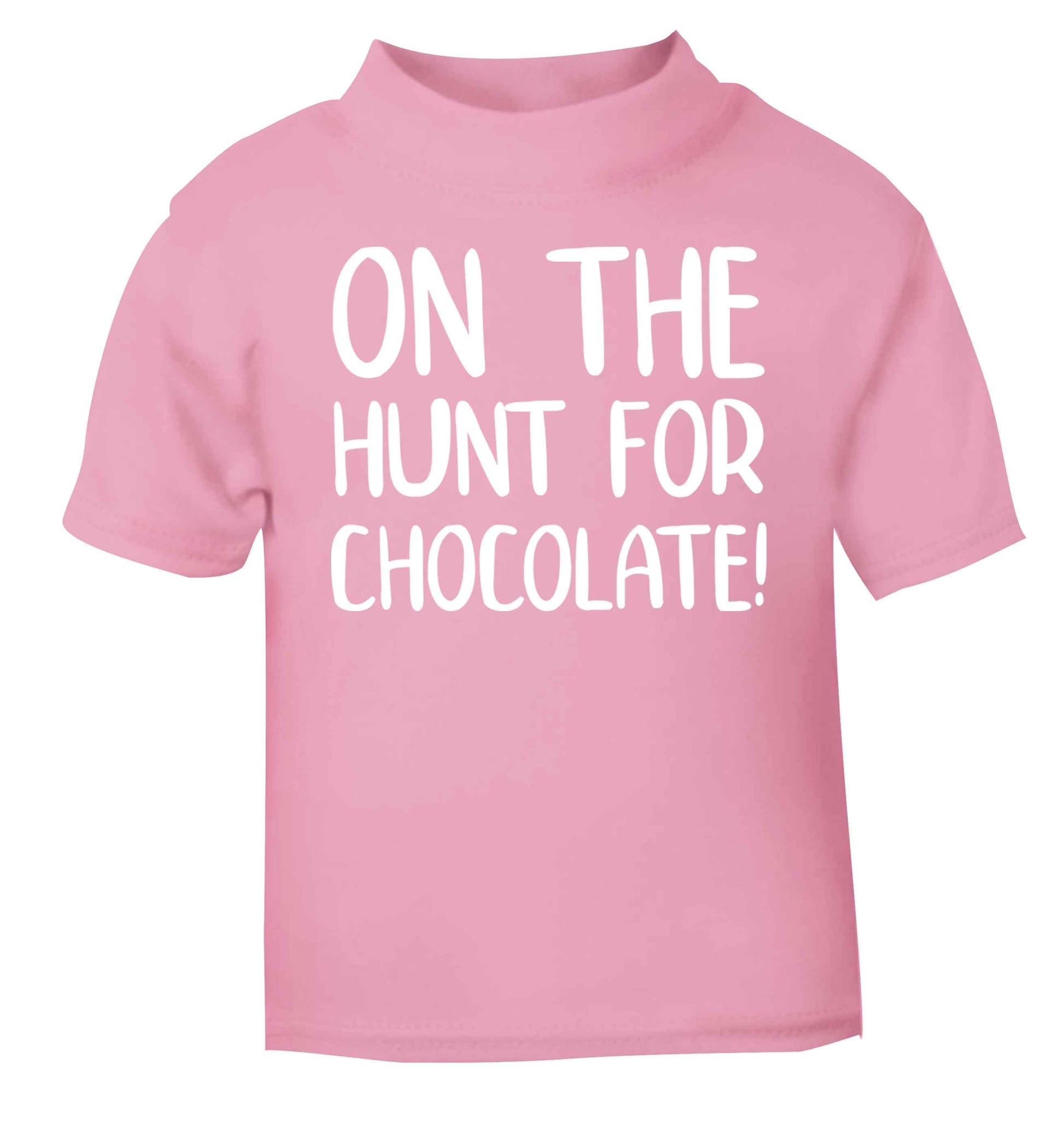 On the hunt for chocolate! light pink baby toddler Tshirt 2 Years
