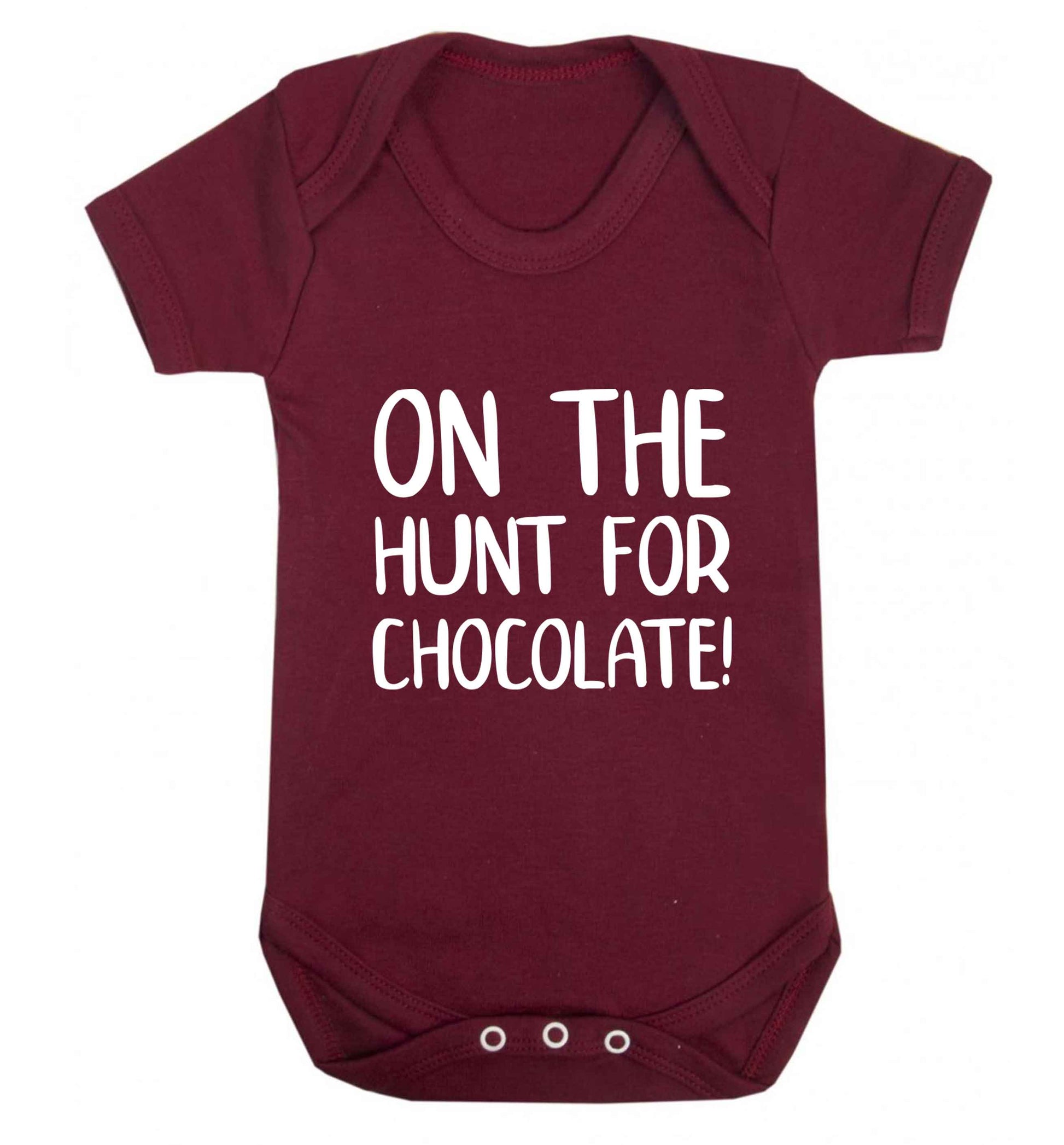 On the hunt for chocolate! baby vest maroon 18-24 months