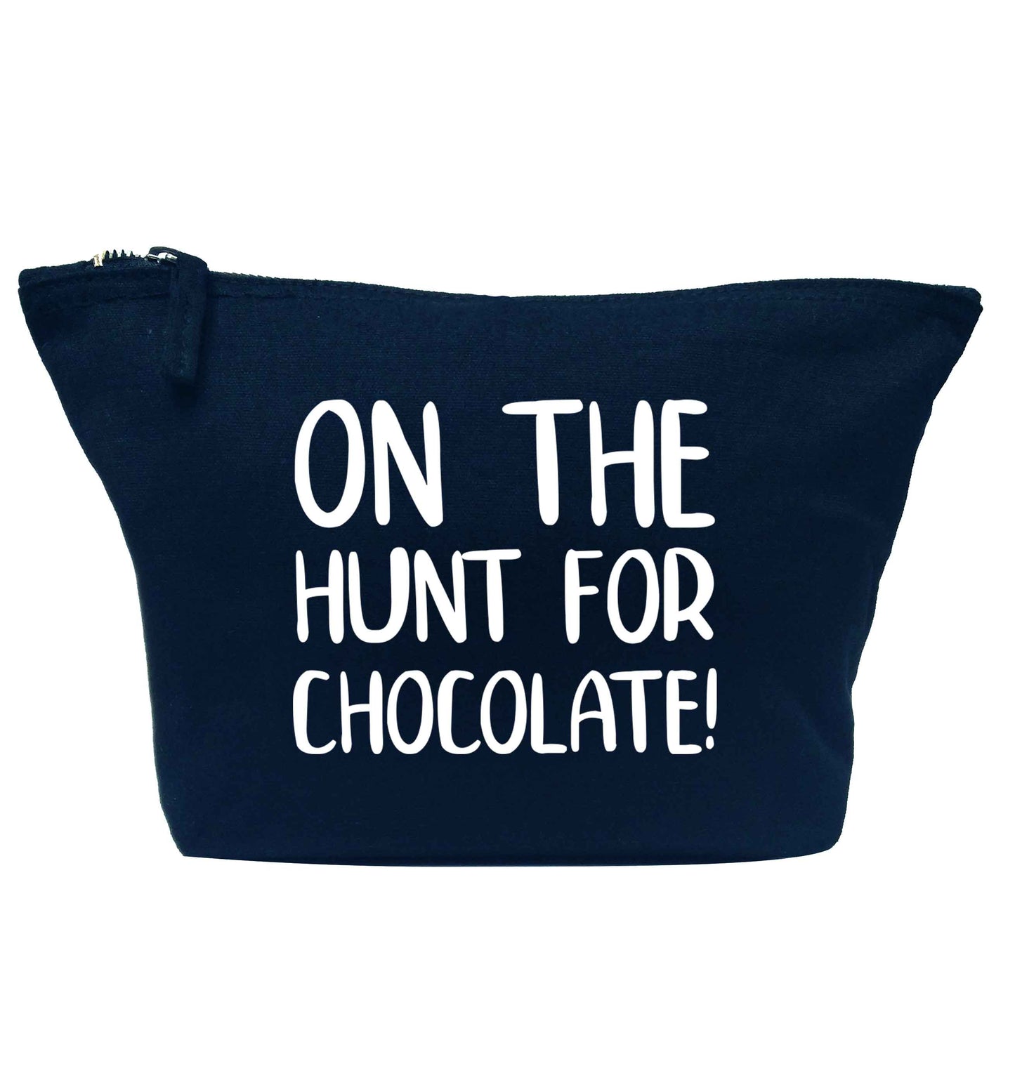 On the hunt for chocolate! navy makeup bag
