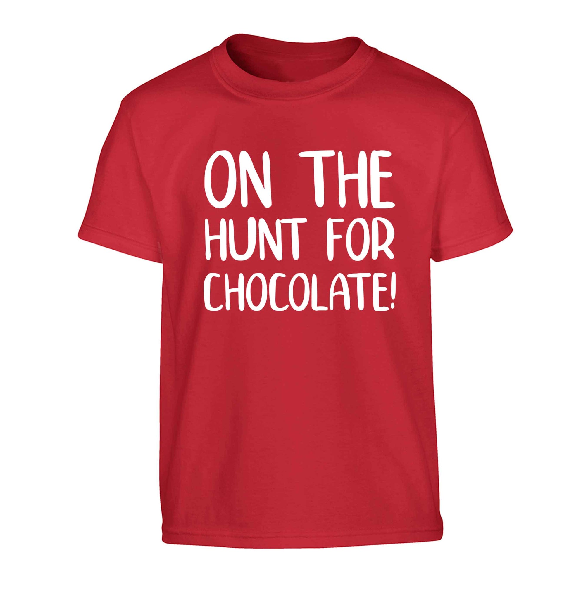 On the hunt for chocolate! Children's red Tshirt 12-13 Years