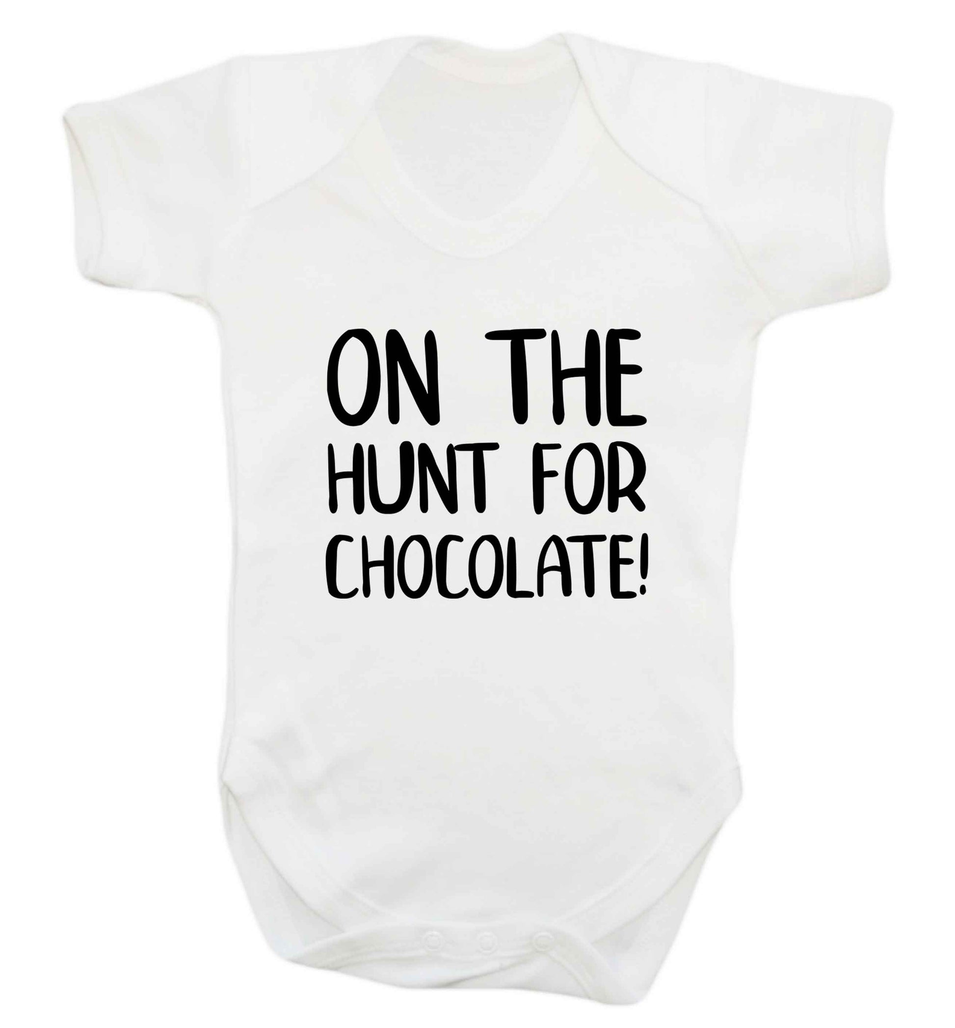 On the hunt for chocolate! baby vest white 18-24 months