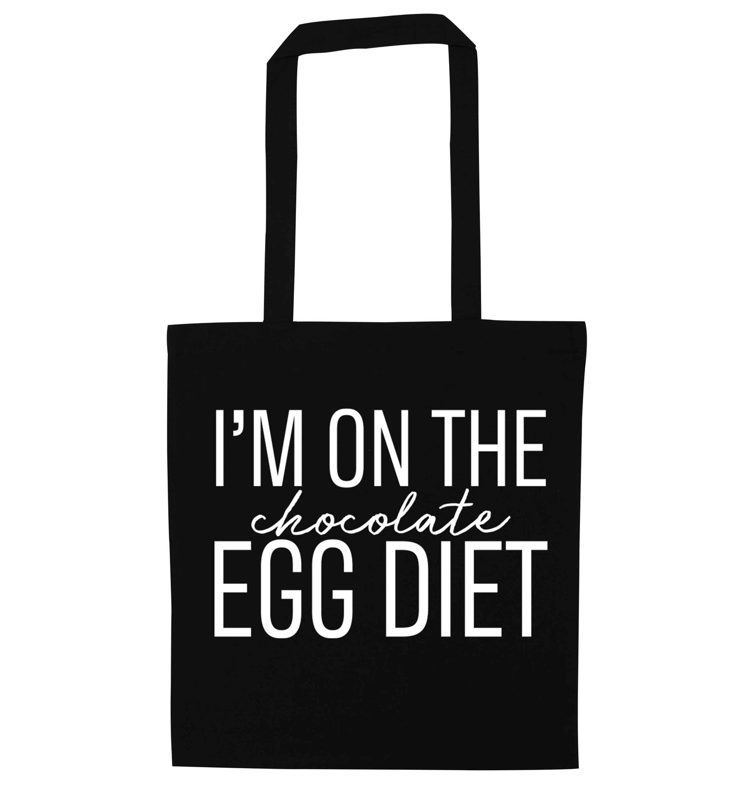 I'm on the chocolate egg diet black tote bag