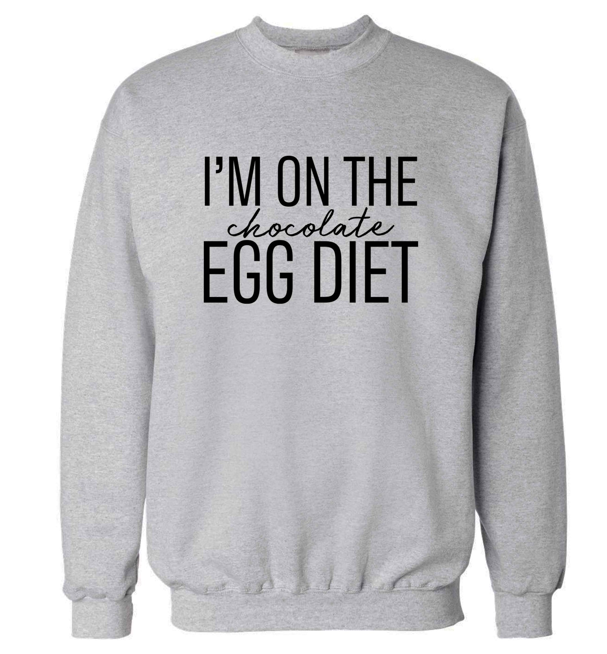 I'm on the chocolate egg diet adult's unisex grey sweater 2XL