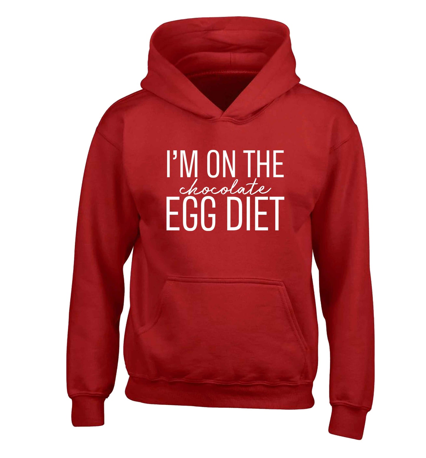 I'm on the chocolate egg diet children's red hoodie 12-13 Years