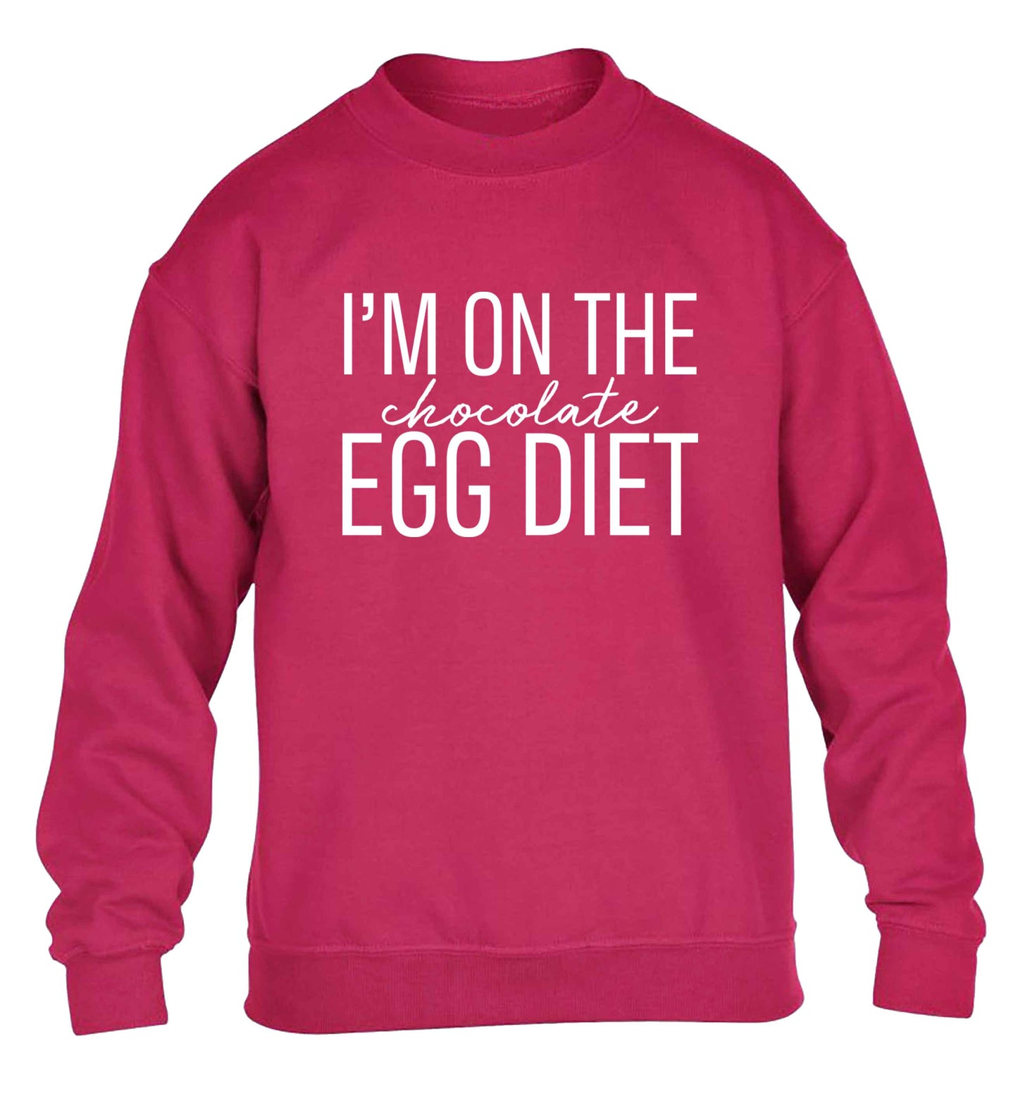 I'm on the chocolate egg diet children's pink sweater 12-13 Years