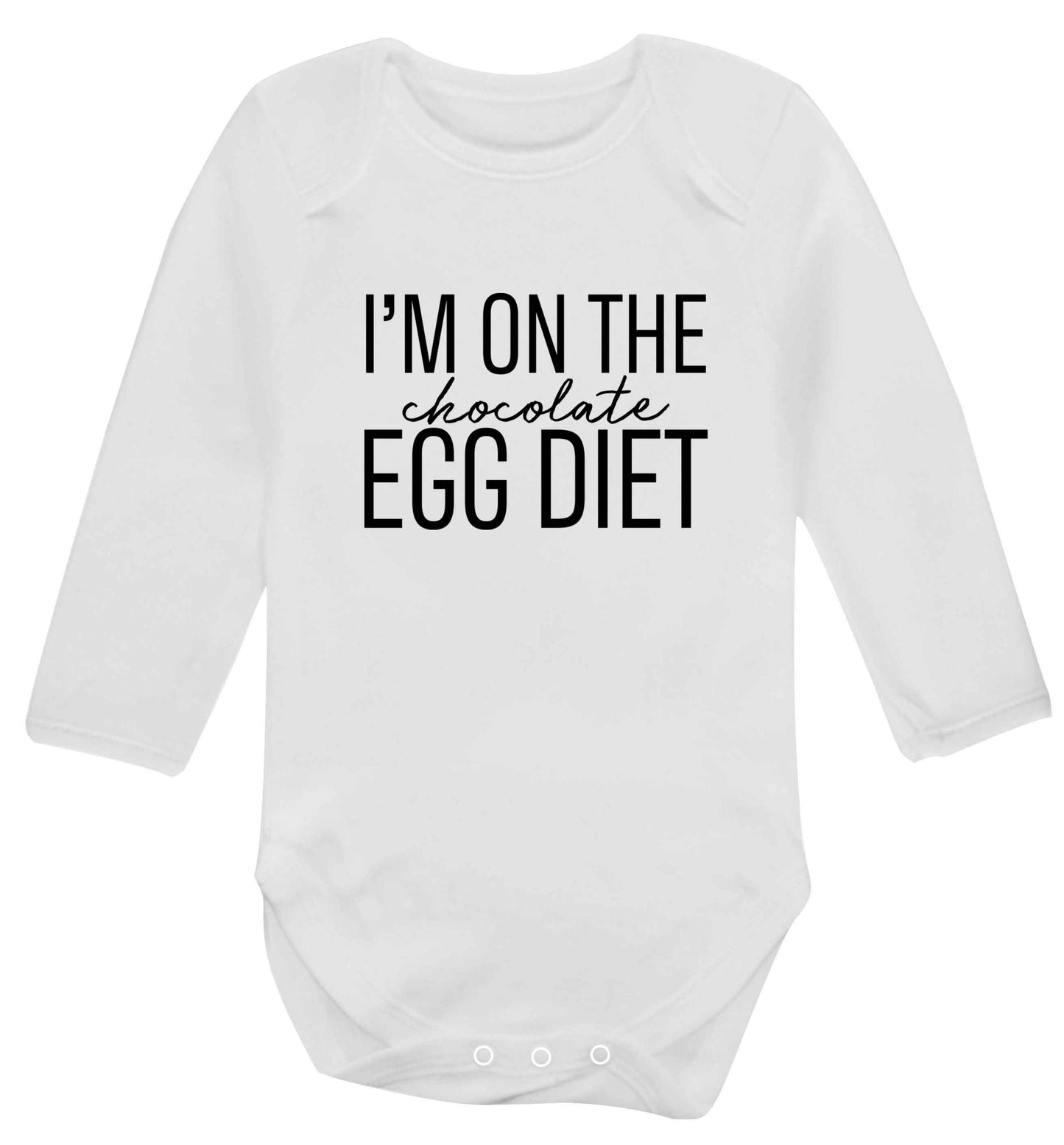 I'm on the chocolate egg diet baby vest long sleeved white 6-12 months