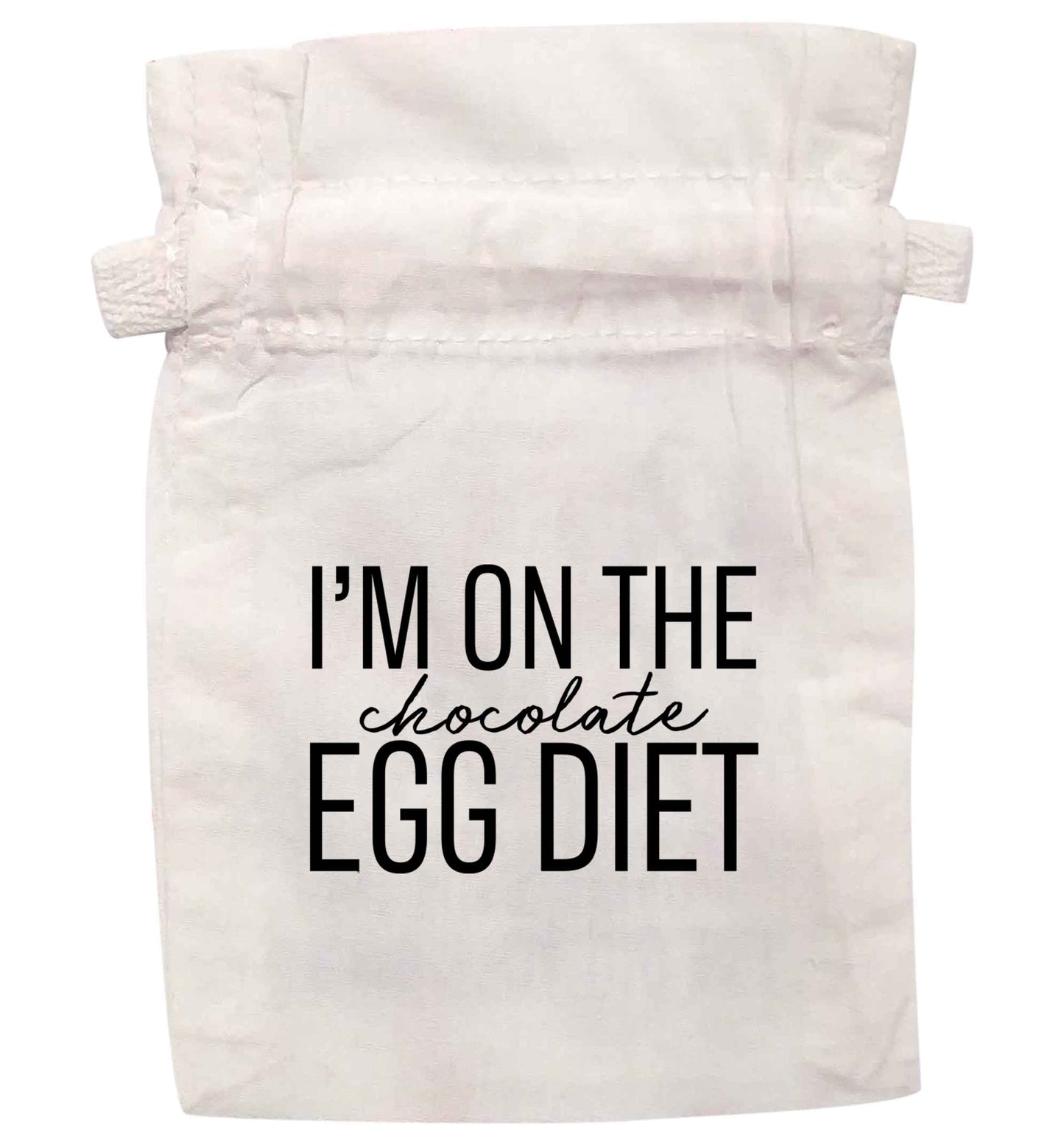 I'm on the chocolate egg diet | XS - L | Pouch / Drawstring bag / Sack | Organic Cotton | Bulk discounts available!