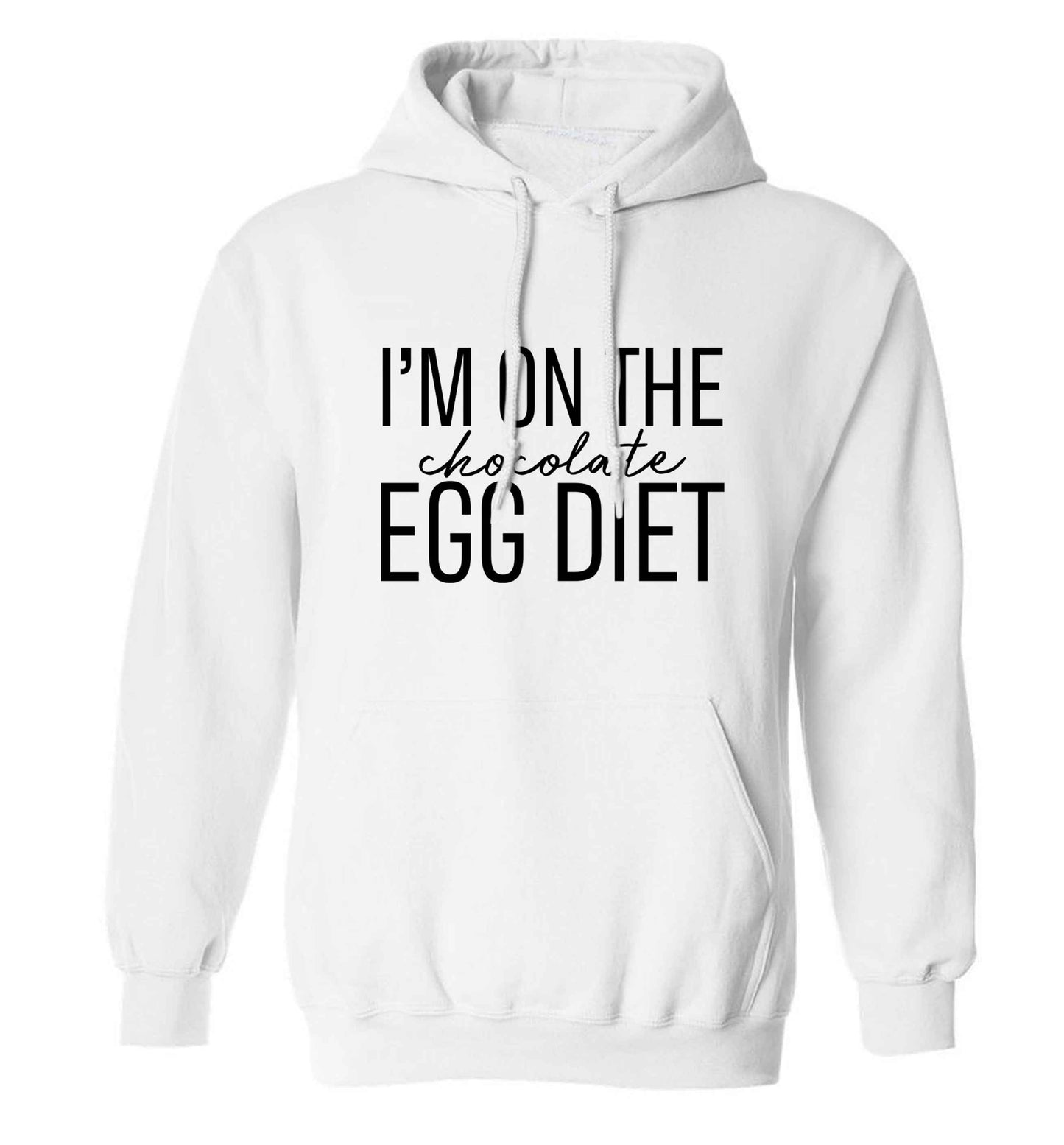 I'm on the chocolate egg diet adults unisex white hoodie 2XL