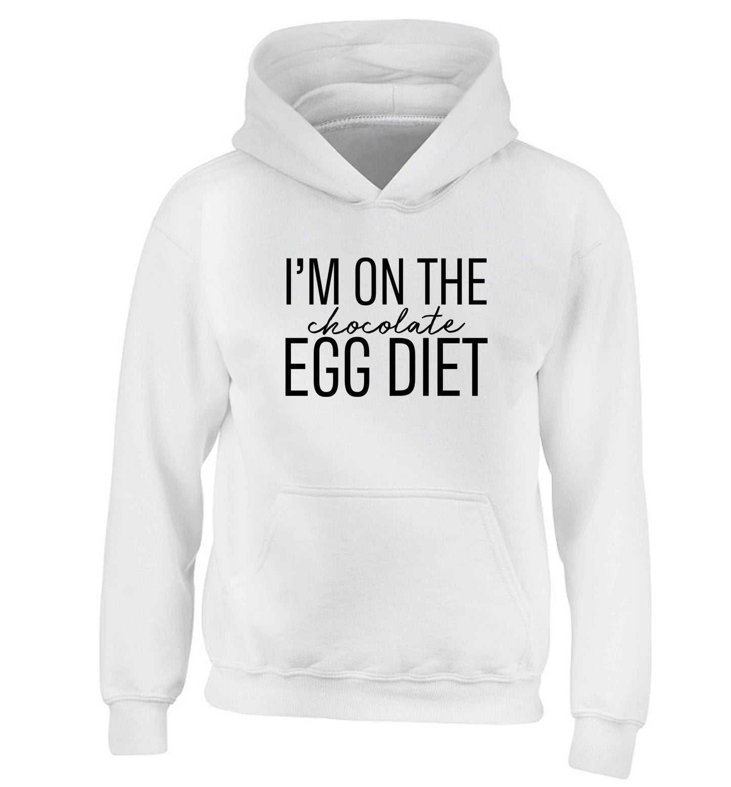 I'm on the chocolate egg diet children's white hoodie 12-13 Years