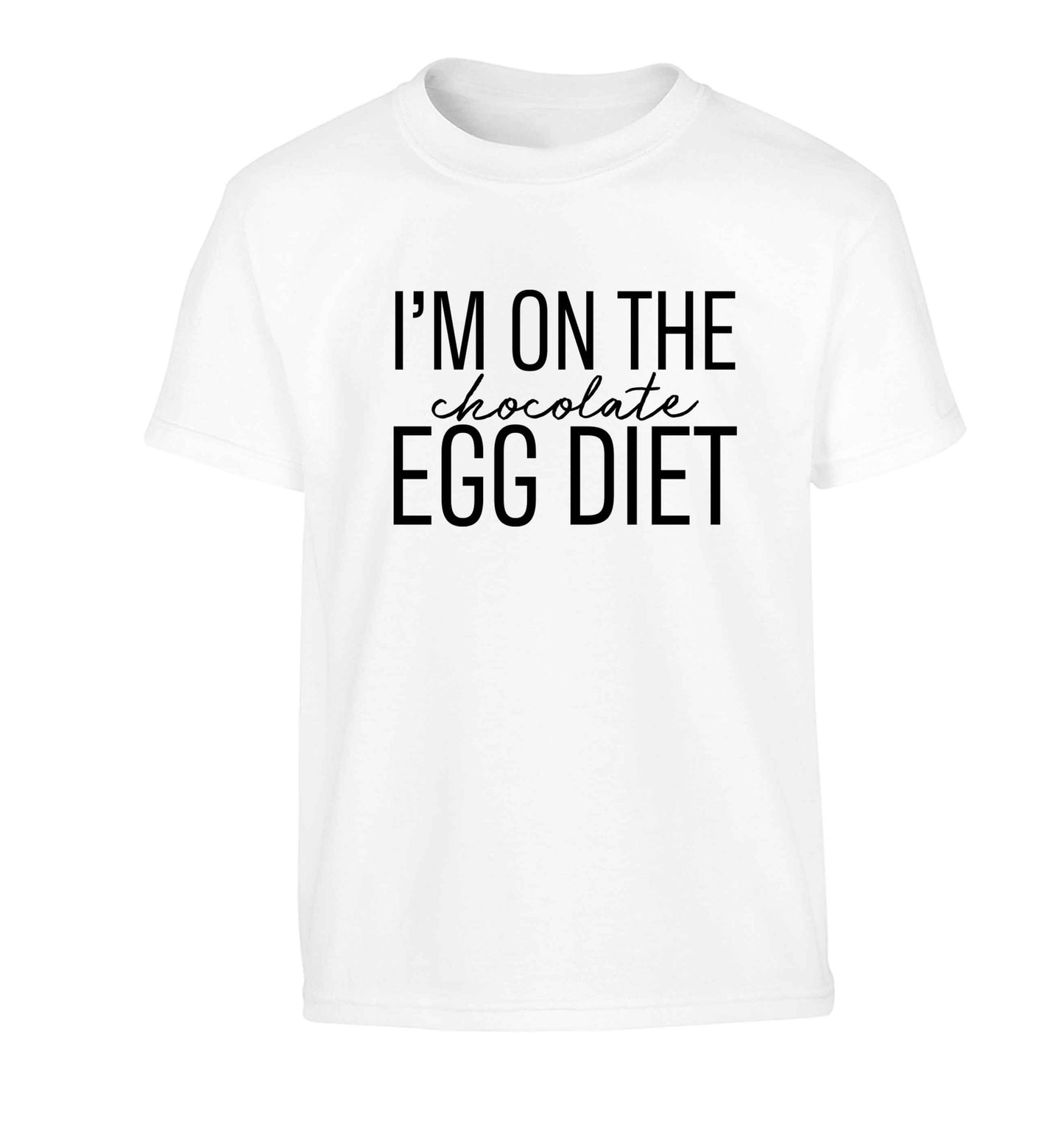 I'm on the chocolate egg diet Children's white Tshirt 12-13 Years