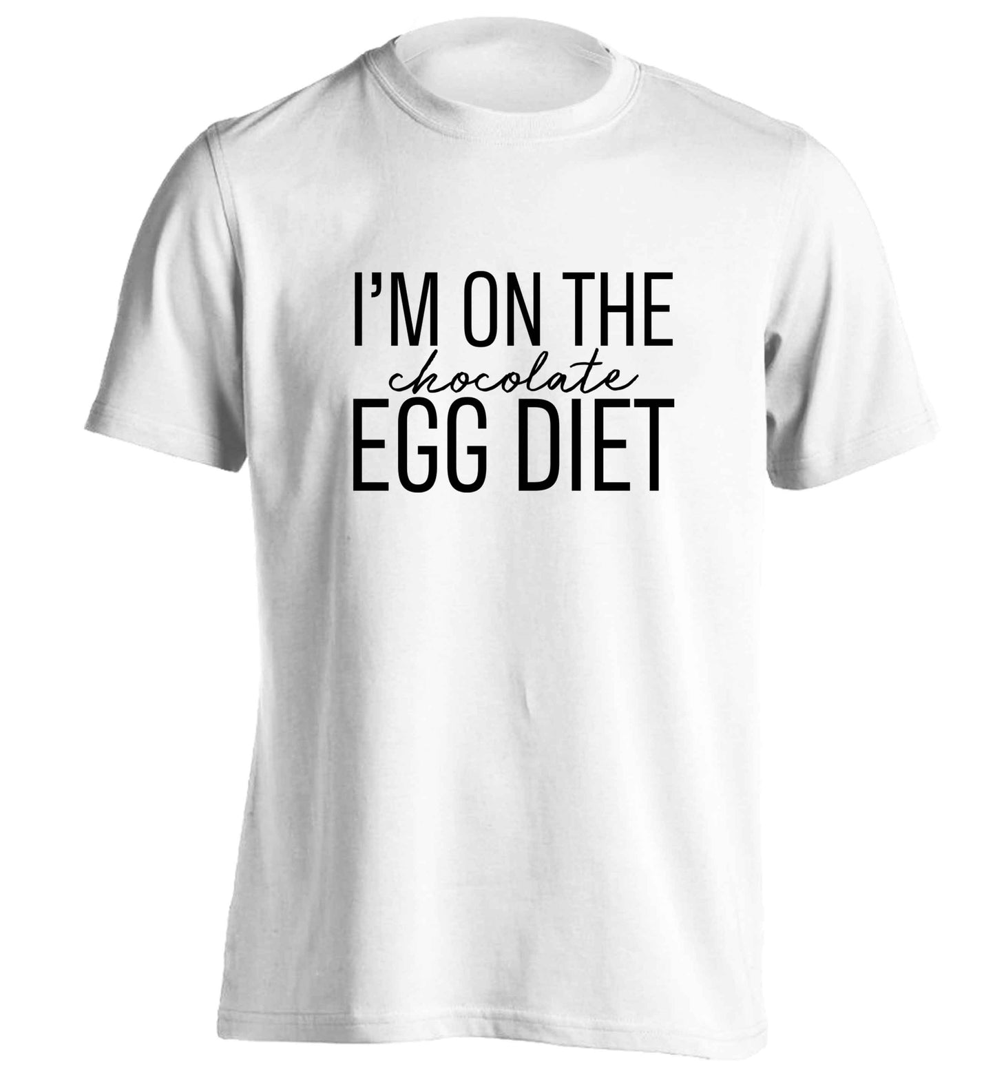 I'm on the chocolate egg diet adults unisex white Tshirt 2XL