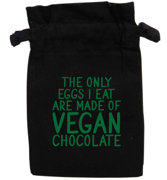The only eggs I eat are made of vegan chocolate | XS - L | Pouch / Drawstring bag / Sack | Organic Cotton | Bulk discounts available!