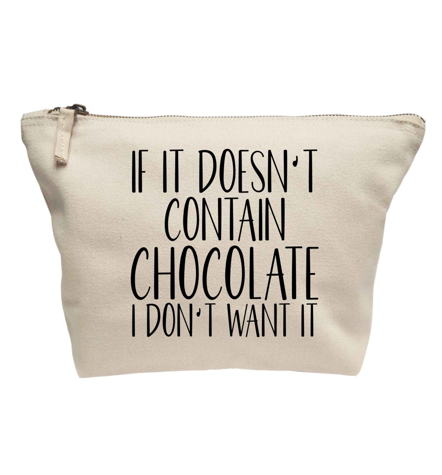 If it doesn't contain chocolate I don't want it | Makeup / wash bag