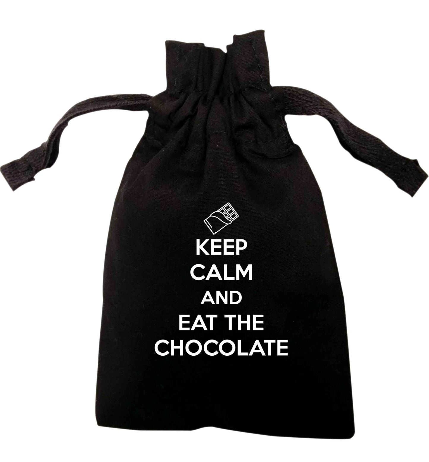 Keep calm and eat the chocolate | XS - L | Pouch / Drawstring bag / Sack | Organic Cotton | Bulk discounts available!