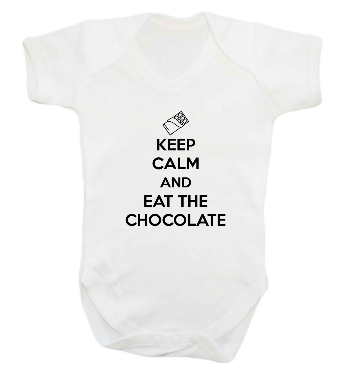 funny gift for a chocaholic! Keep calm and eat the chocolate baby vest white 18-24 months