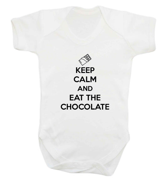 funny gift for a chocaholic! Keep calm and eat the chocolate baby vest white 18-24 months