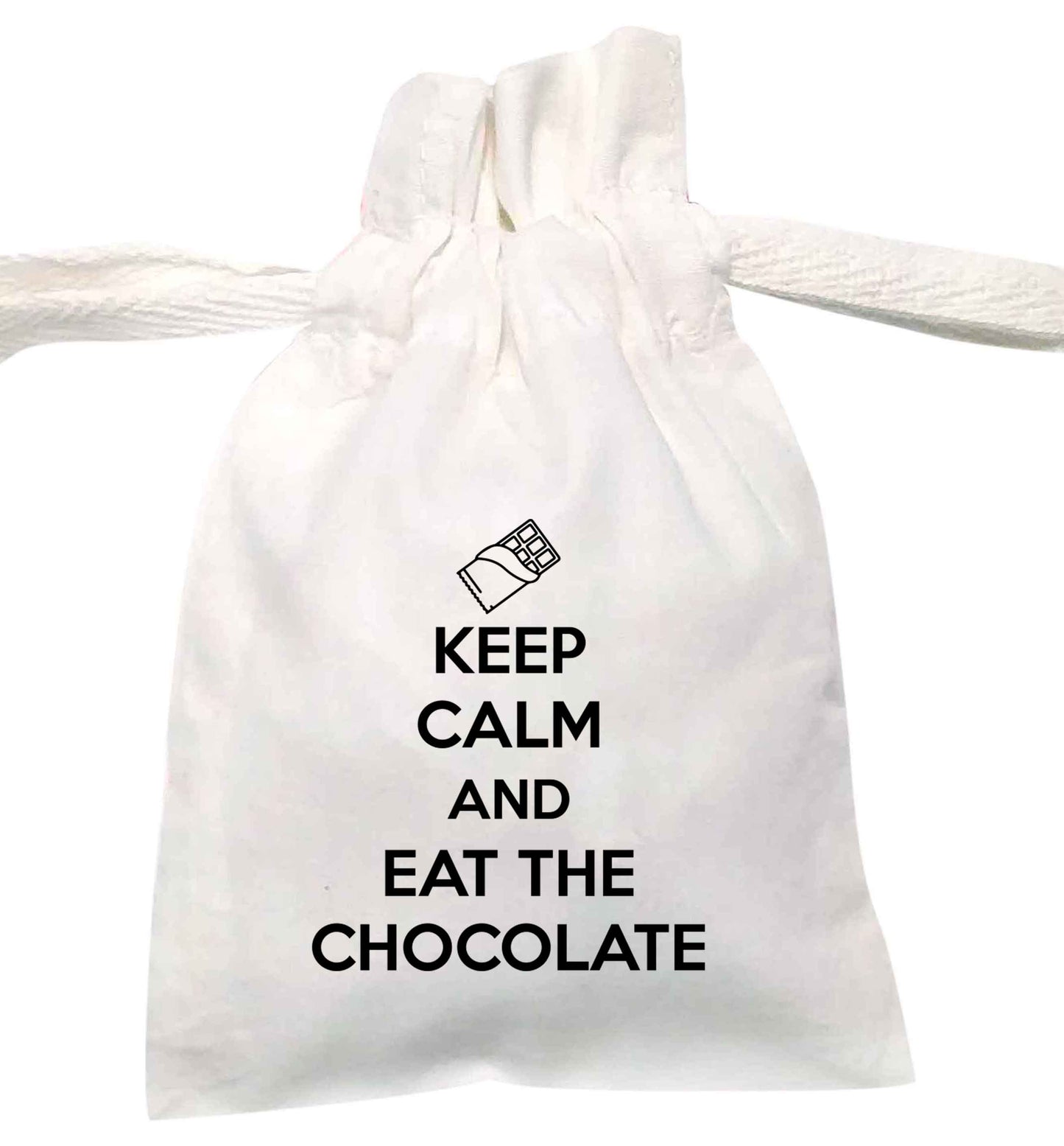 Keep calm and eat the chocolate | XS - L | Pouch / Drawstring bag / Sack | Organic Cotton | Bulk discounts available!
