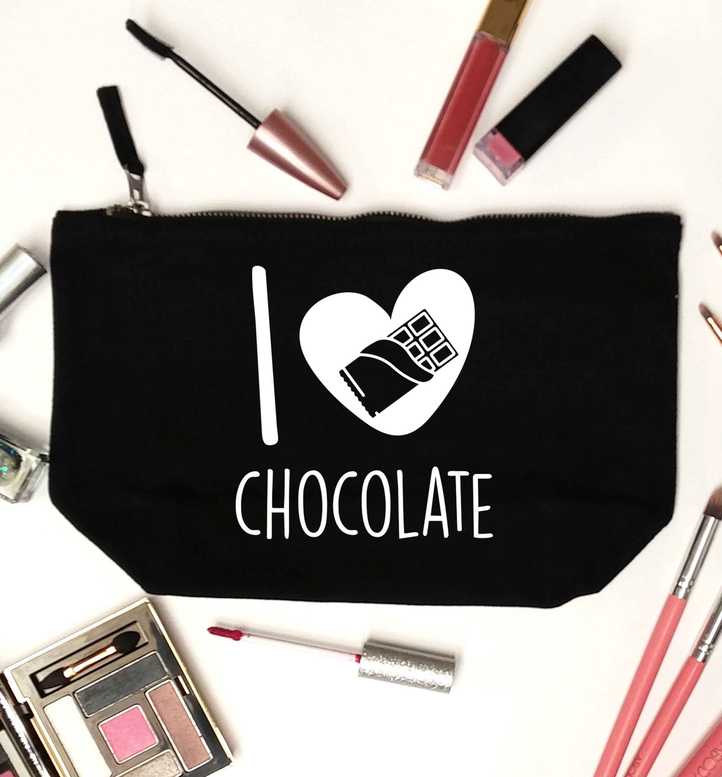funny gift for a chocaholic! I love chocolate black makeup bag