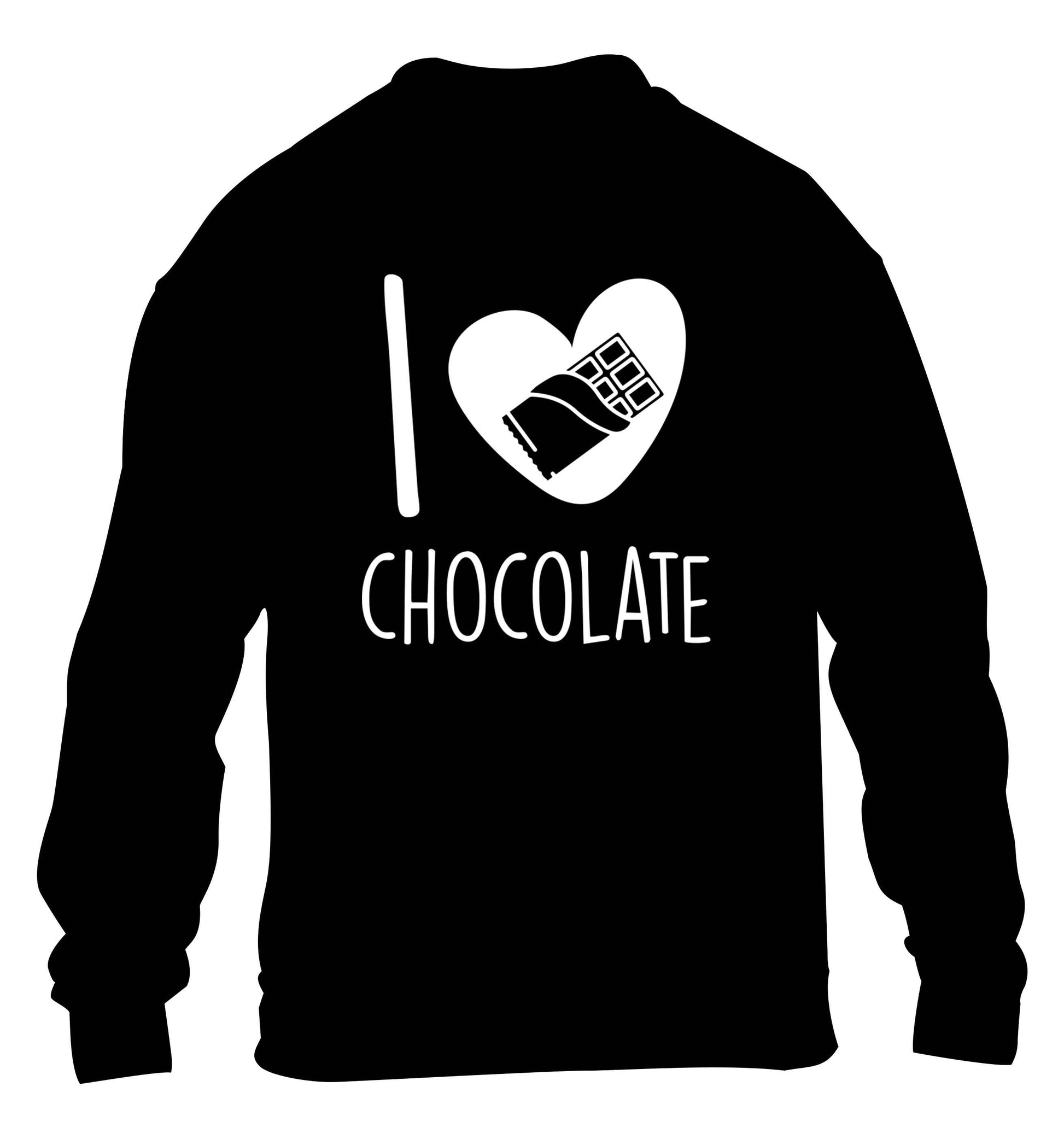 funny gift for a chocaholic! I love chocolate children's black sweater 12-13 Years