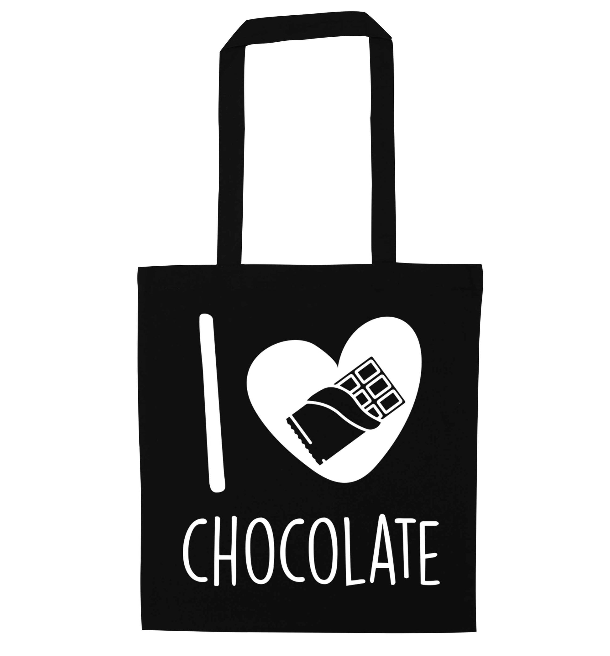 funny gift for a chocaholic! I love chocolate black tote bag