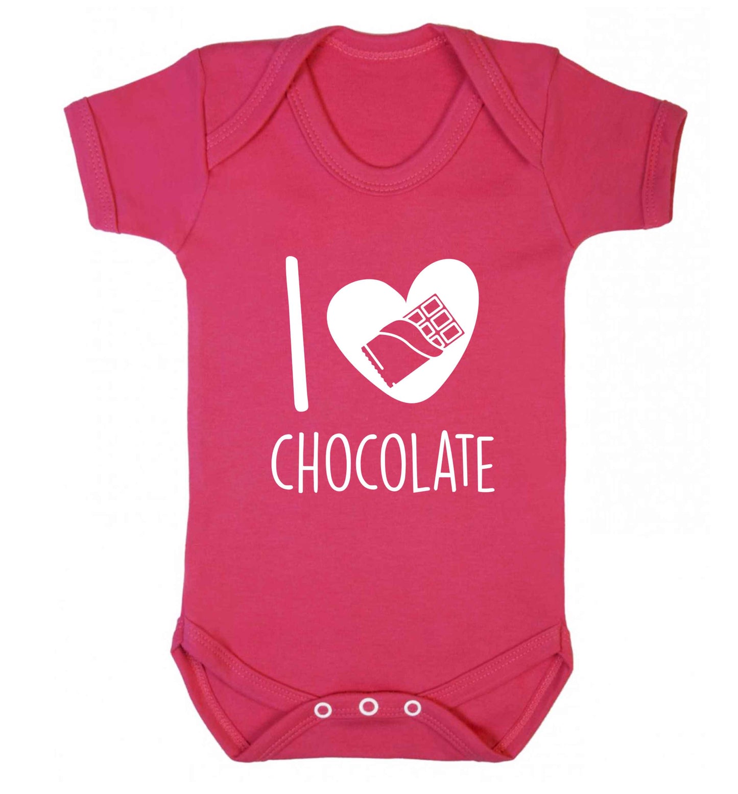 funny gift for a chocaholic! I love chocolate baby vest dark pink 18-24 months