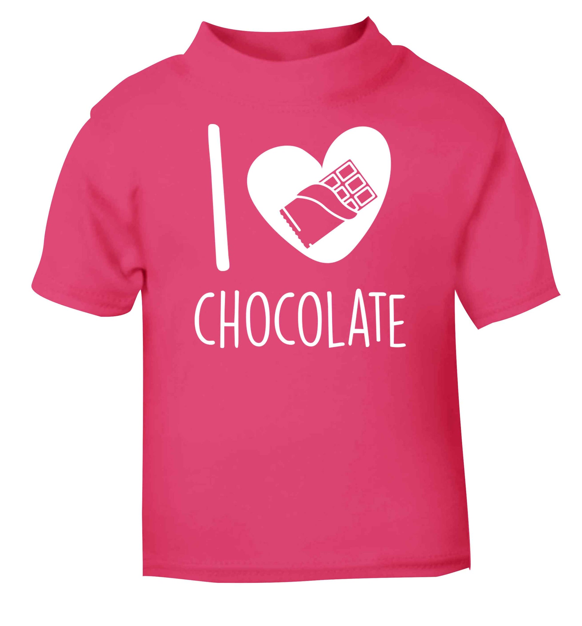 funny gift for a chocaholic! I love chocolate pink baby toddler Tshirt 2 Years