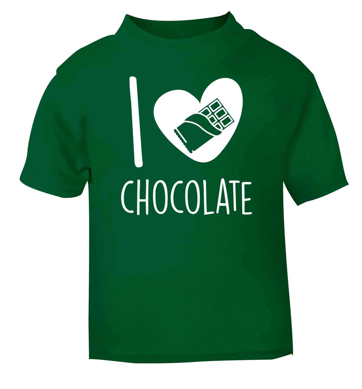 funny gift for a chocaholic! I love chocolate green baby toddler Tshirt 2 Years