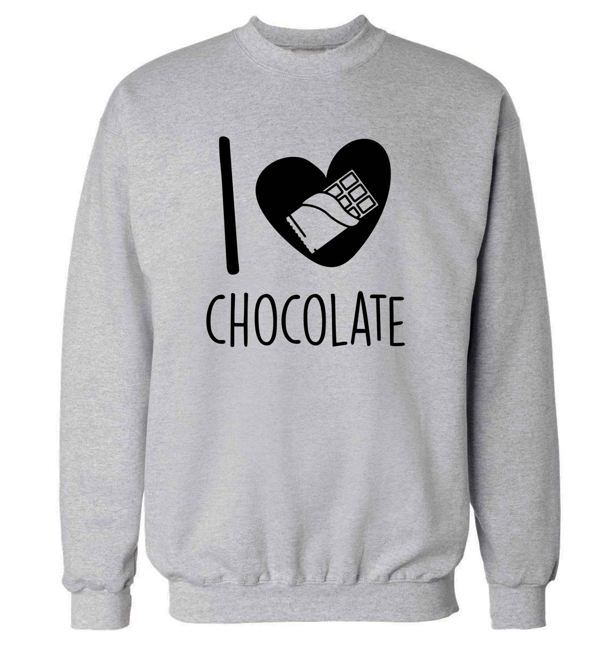 funny gift for a chocaholic! I love chocolate adult's unisex grey sweater 2XL