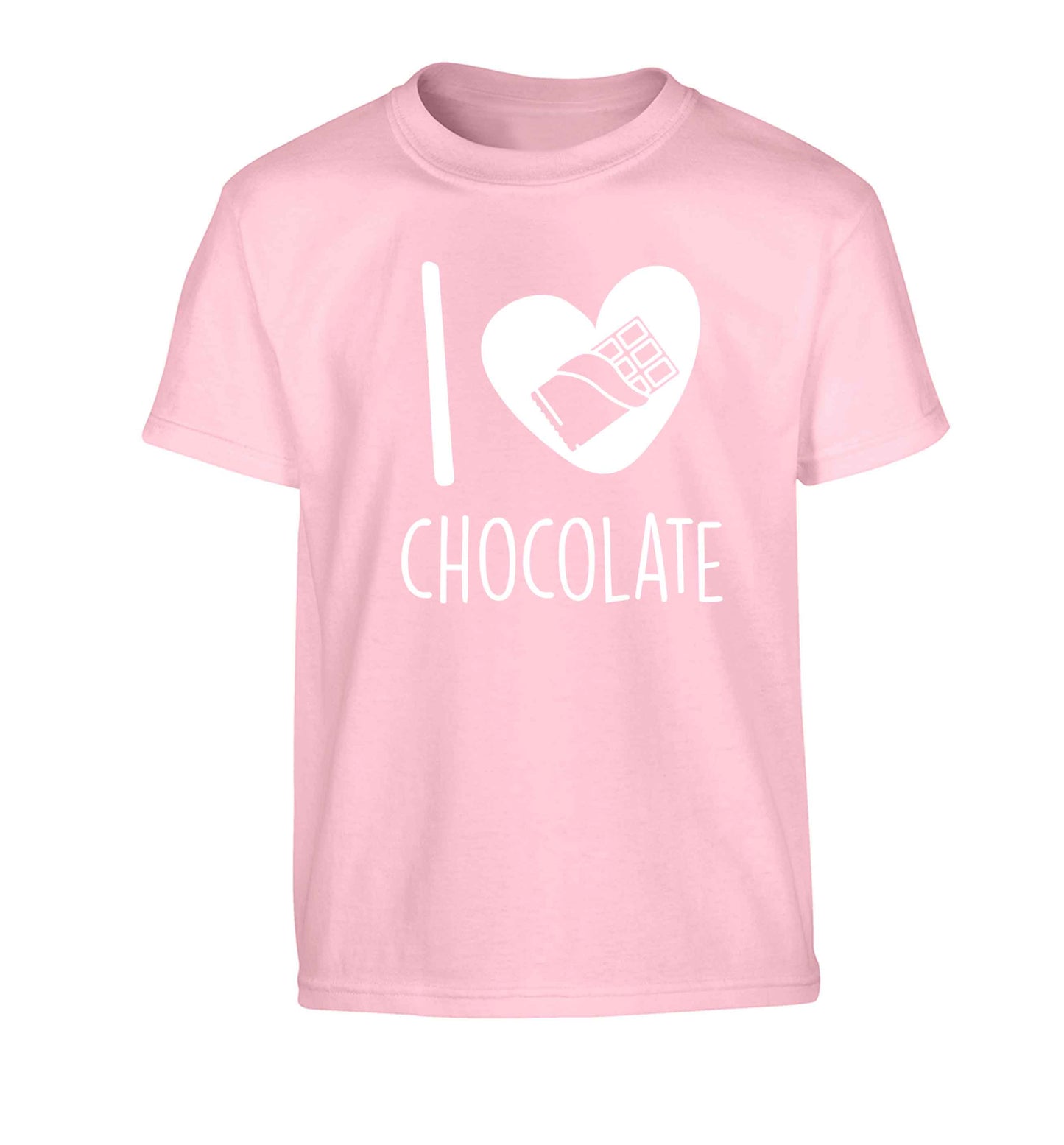funny gift for a chocaholic! I love chocolate Children's light pink Tshirt 12-13 Years