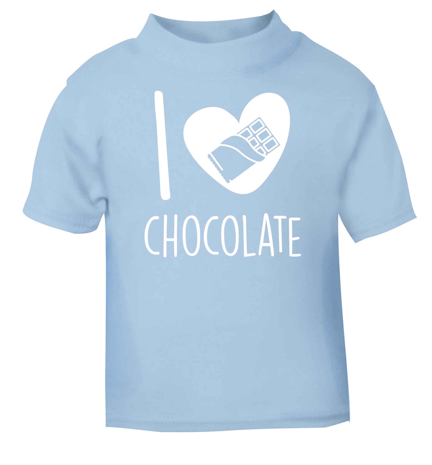 funny gift for a chocaholic! I love chocolate light blue baby toddler Tshirt 2 Years