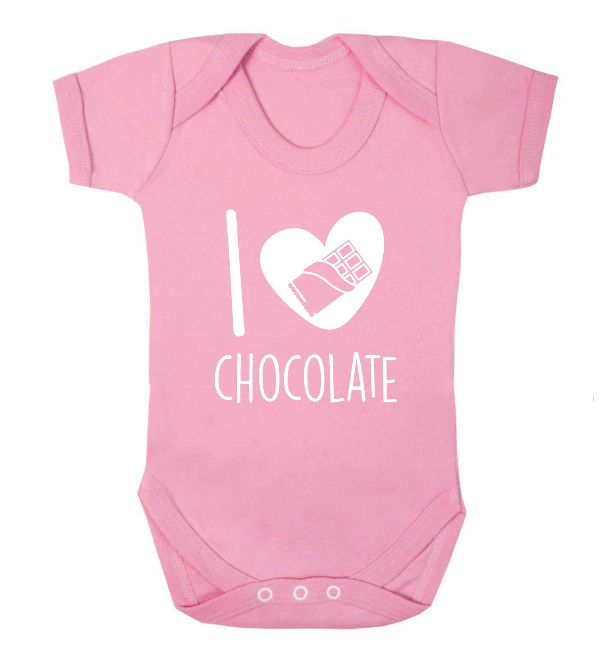 funny gift for a chocaholic! I love chocolate baby vest pale pink 18-24 months