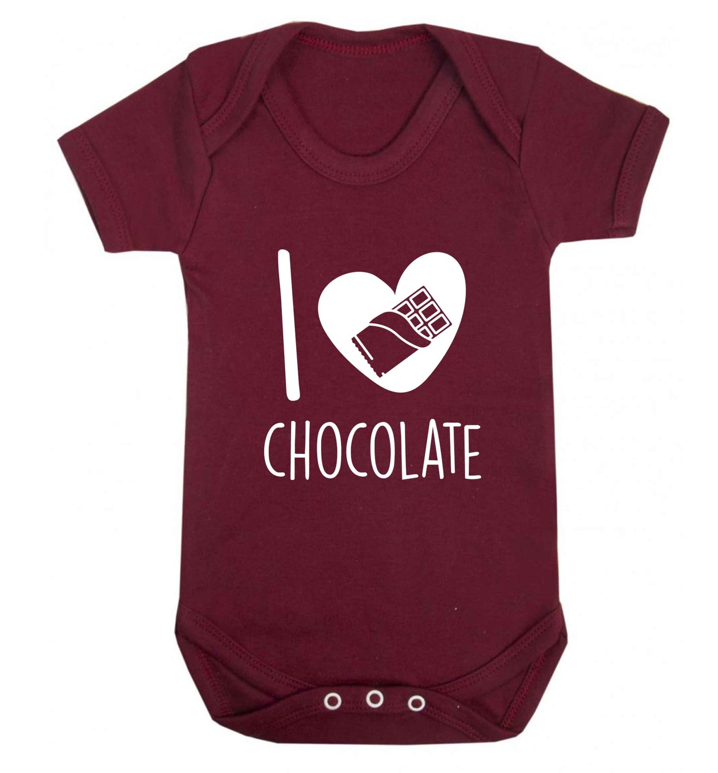 funny gift for a chocaholic! I love chocolate baby vest maroon 18-24 months