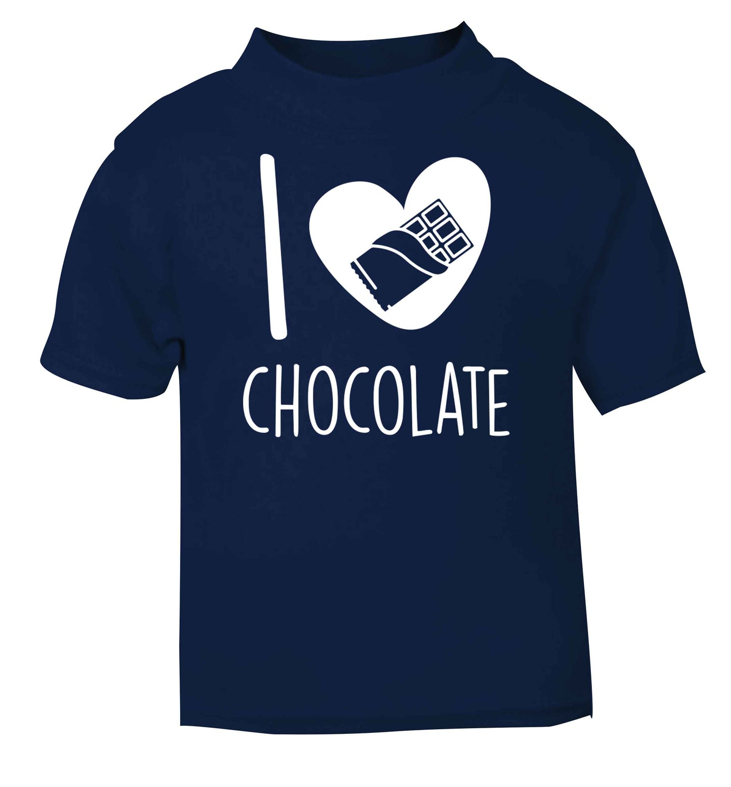 funny gift for a chocaholic! I love chocolate navy baby toddler Tshirt 2 Years