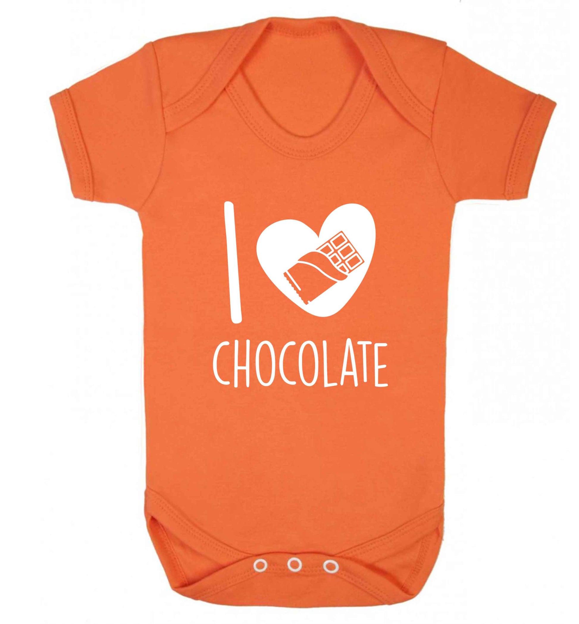 funny gift for a chocaholic! I love chocolate baby vest orange 18-24 months