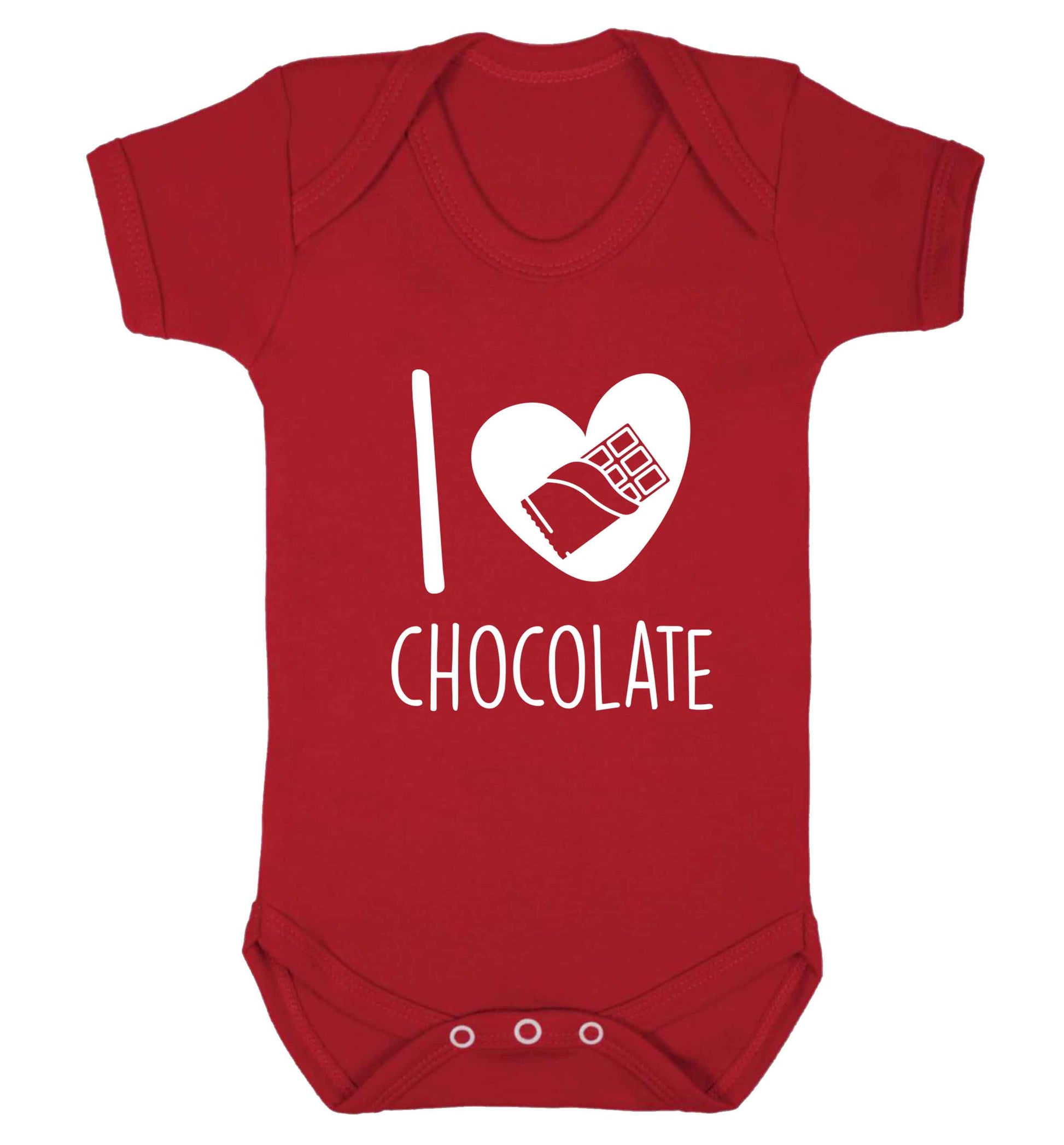 funny gift for a chocaholic! I love chocolate baby vest red 18-24 months