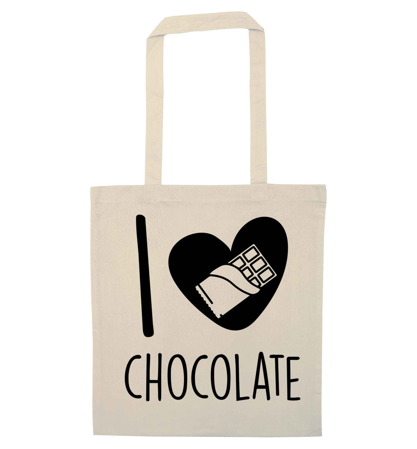 funny gift for a chocaholic! I love chocolate natural tote bag